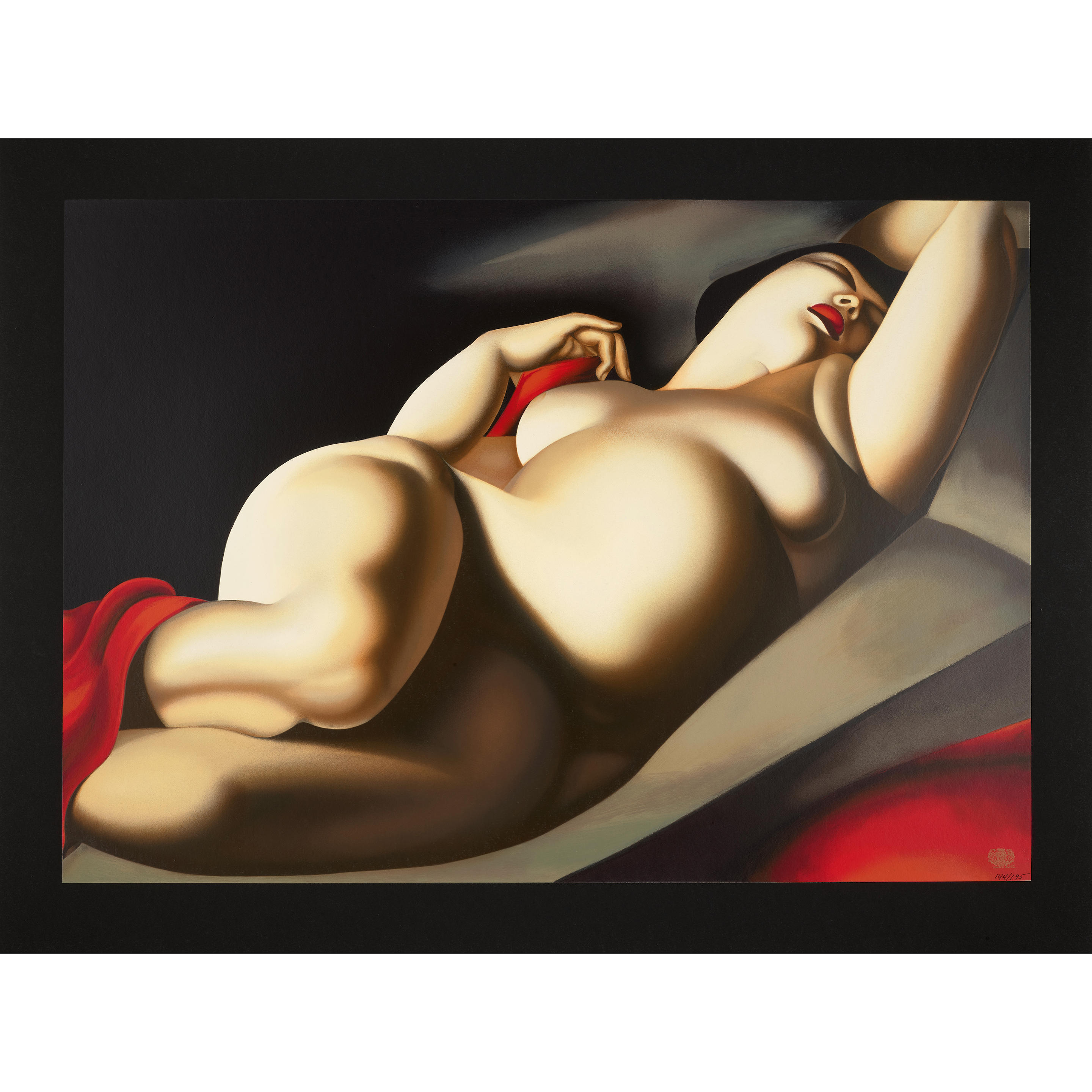 Appraisal: AFTER TAMARA DE LEMPICKA - La belle Rafaela c Screenprint