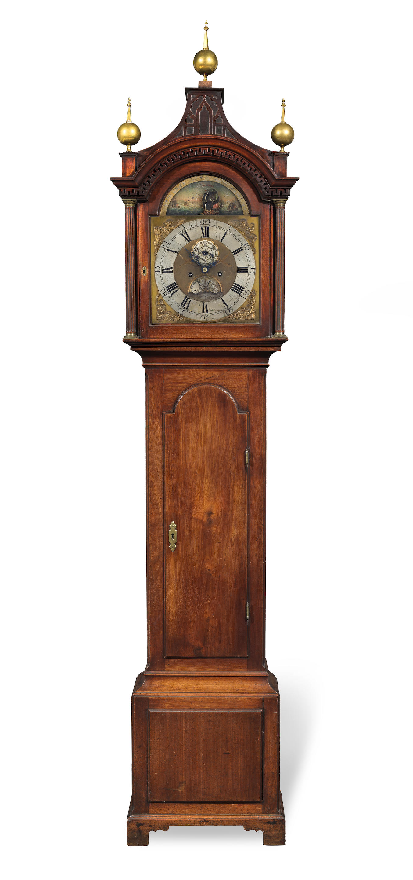 Appraisal: A GEORGE III MAHOGANY LONGCASE CLOCK the dial signed Josh