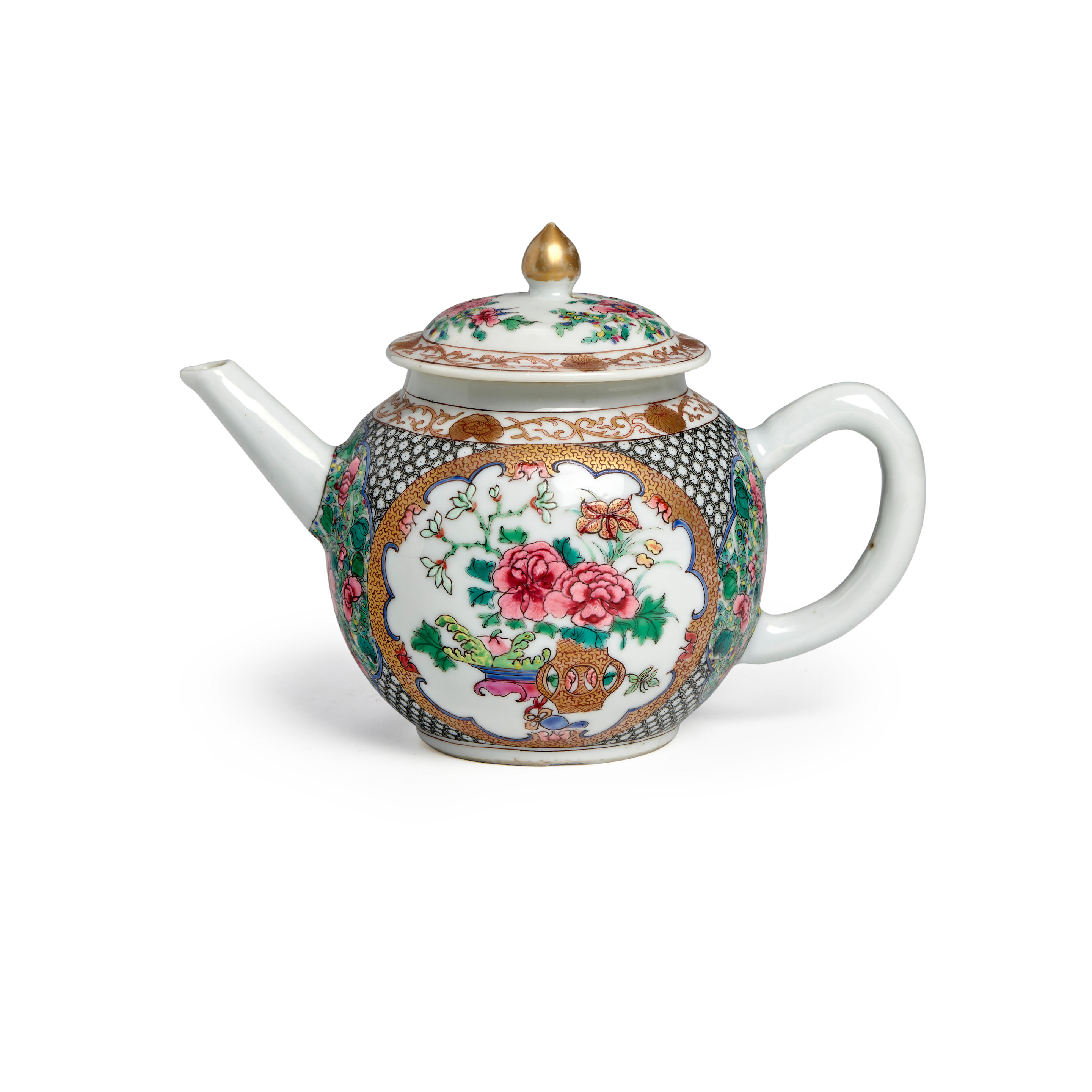 Appraisal: A SUPERB EARLY FAMILLE ROSE TEAPOT AND COVER Yongzheng period