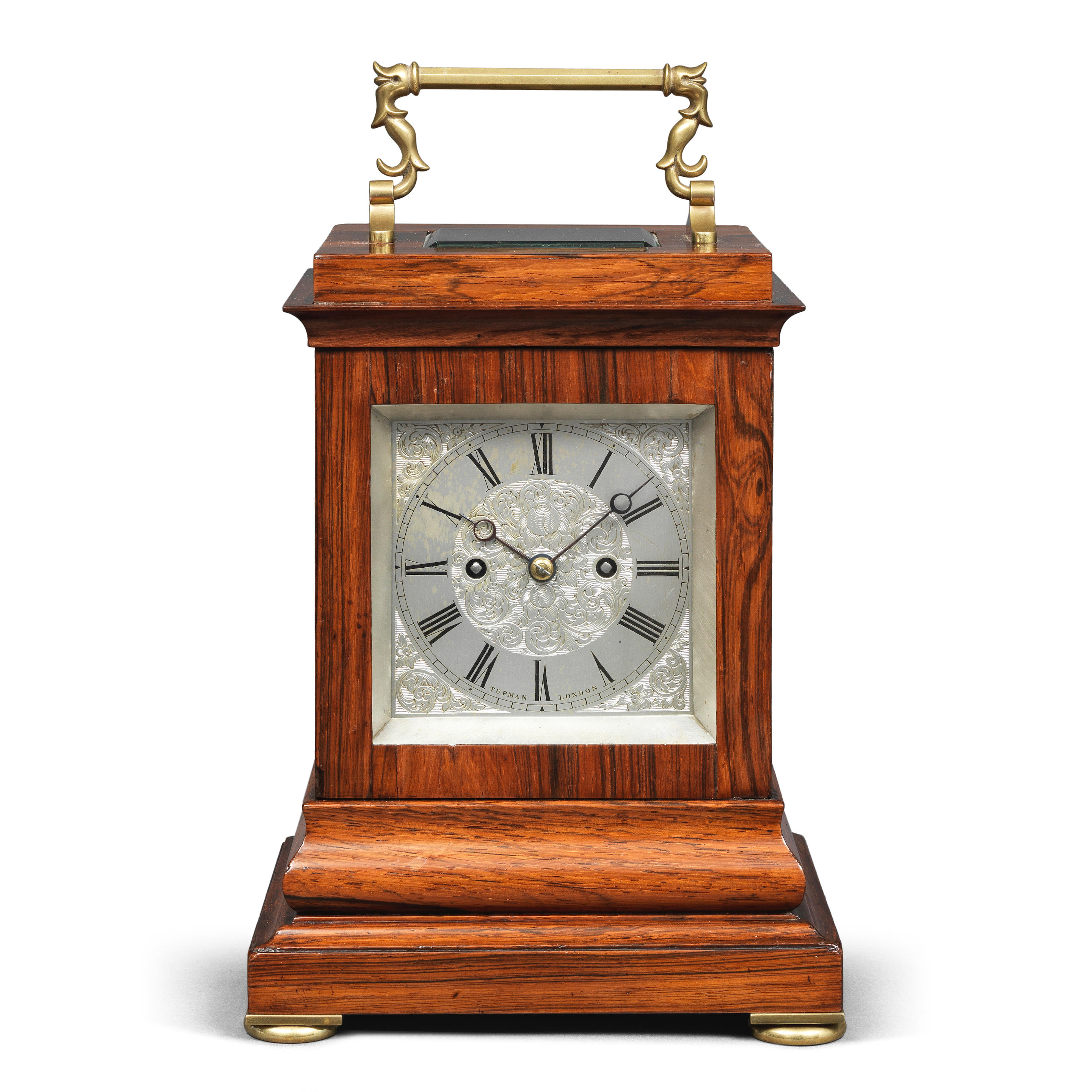 Appraisal: A GOOD MID TH CENTURY ROSEWOOD FOUR GLASS LIBRARY CLOCK