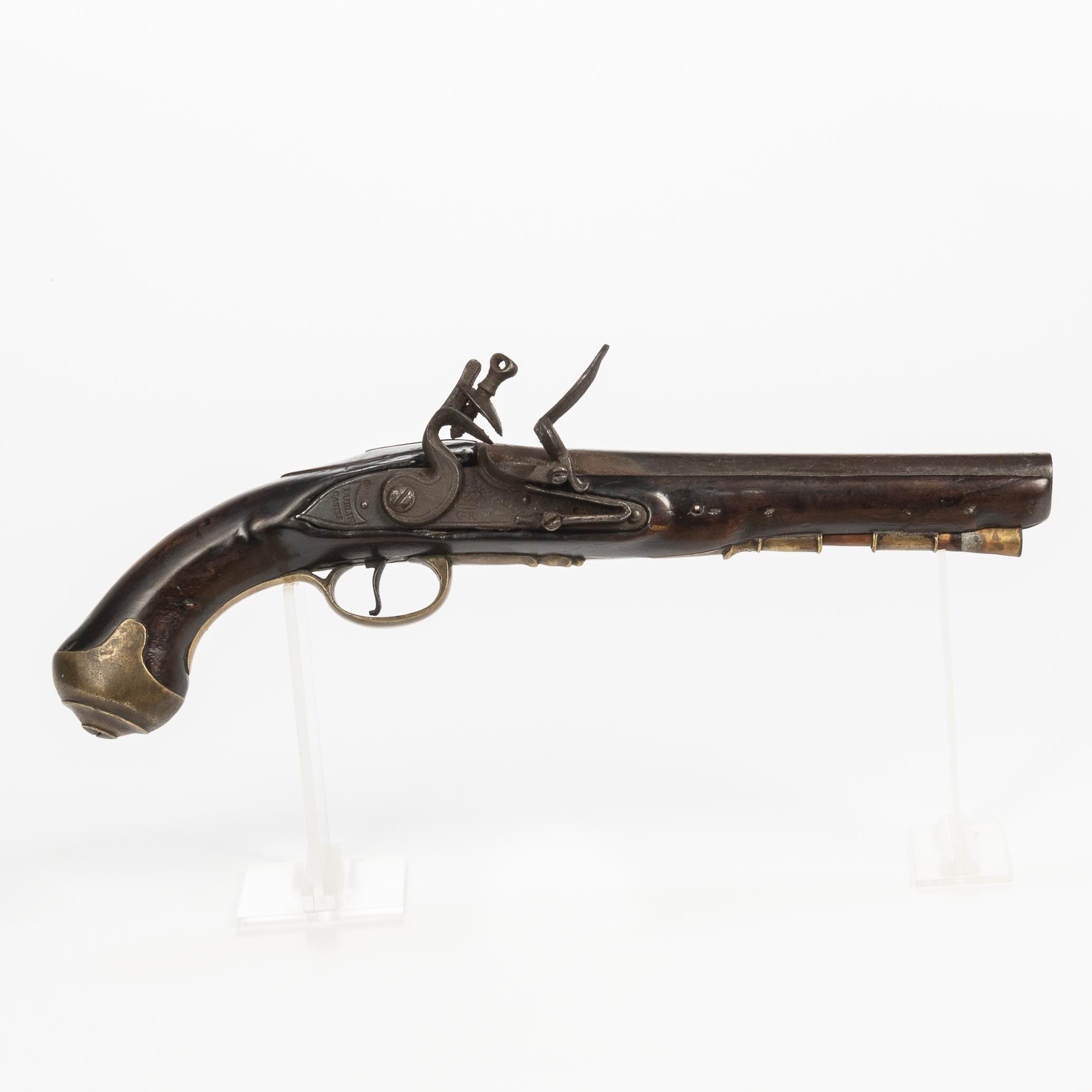 Appraisal: ENGLISH NINE-INCH DRAGOON PISTOL WITH DUBLIN CASTLE LOCK THIRD QUARTER