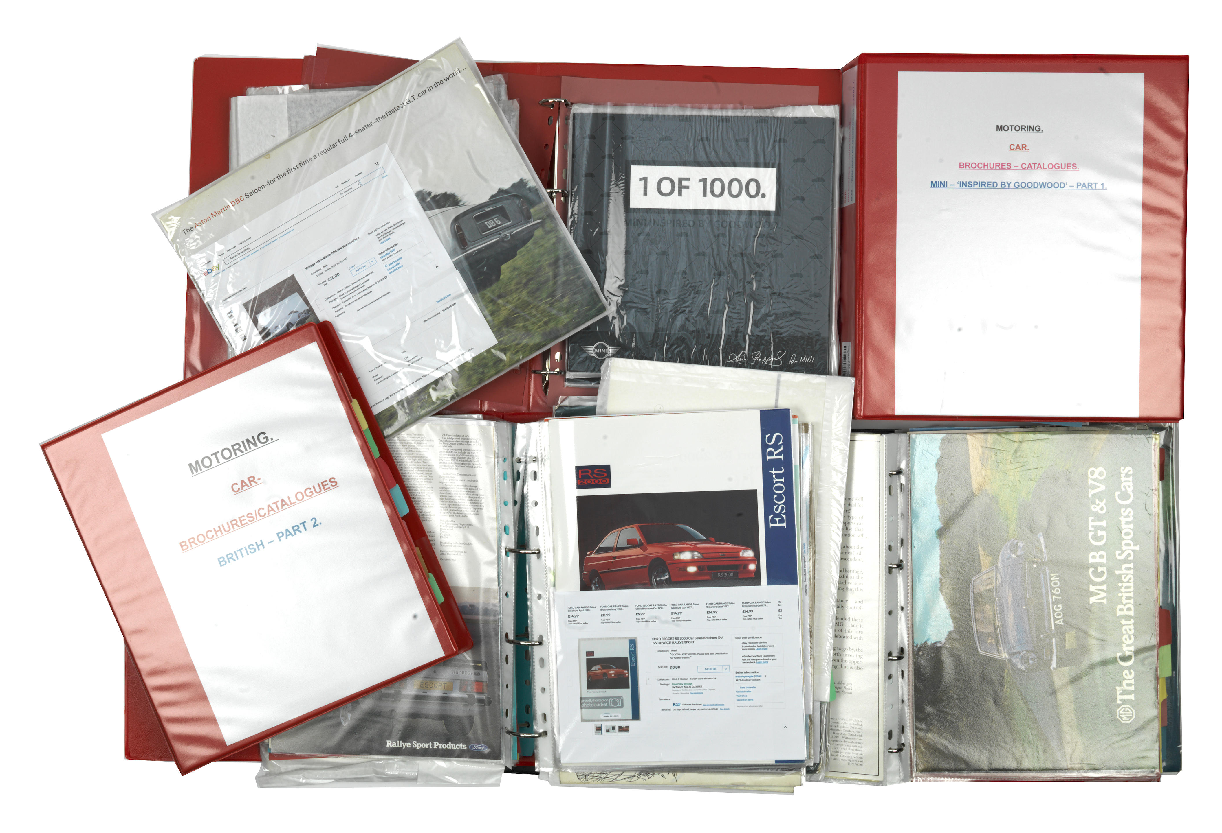 Appraisal: BRITISH CAR SALES BROCHURES including AC Cobra Aston Martin Austin