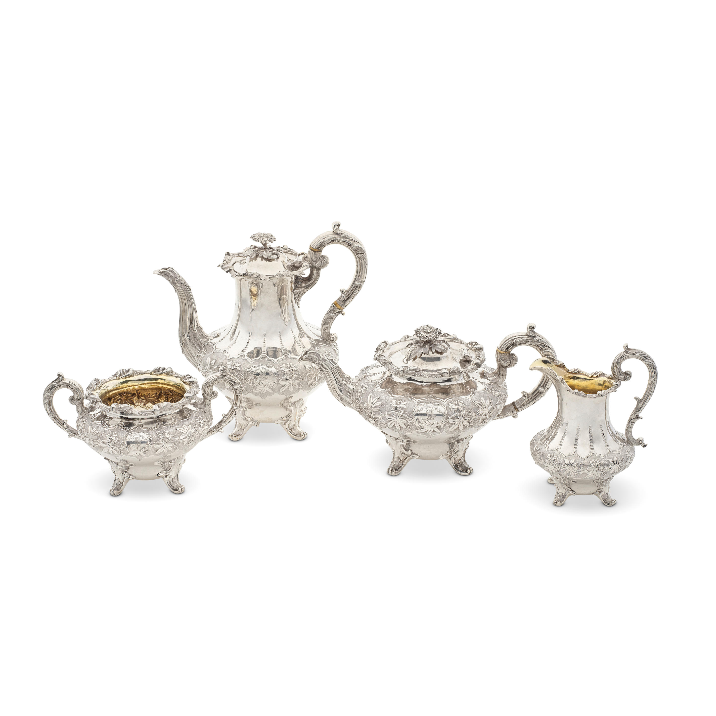 Appraisal: A VICTORIAN SILVER FOUR-PIECE TEA AND COFFEE SERVICE Edward Edward