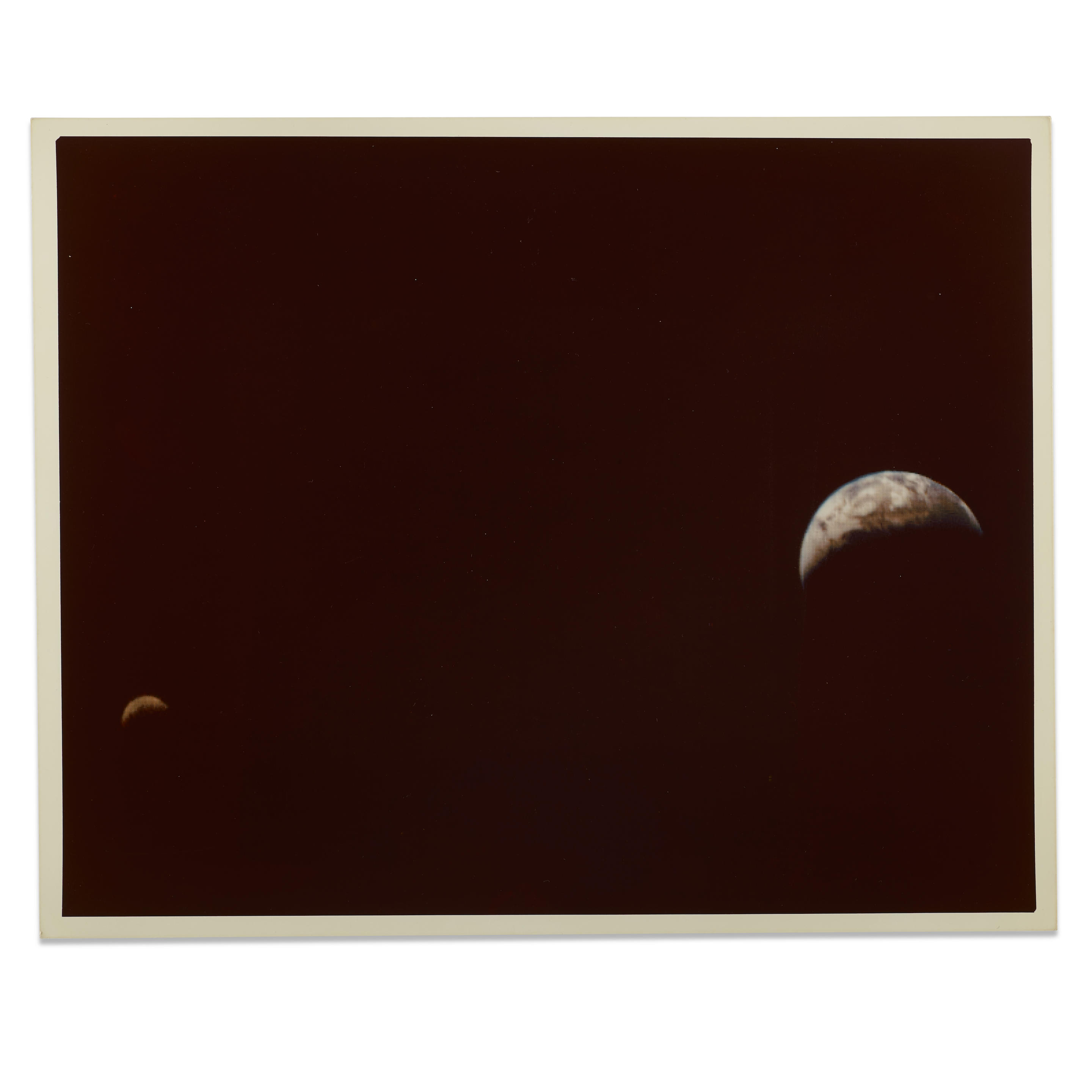 Appraisal: FIRST COLOR PHOTOGRAPH OF EARTH AND MOON TOGETHER IN A