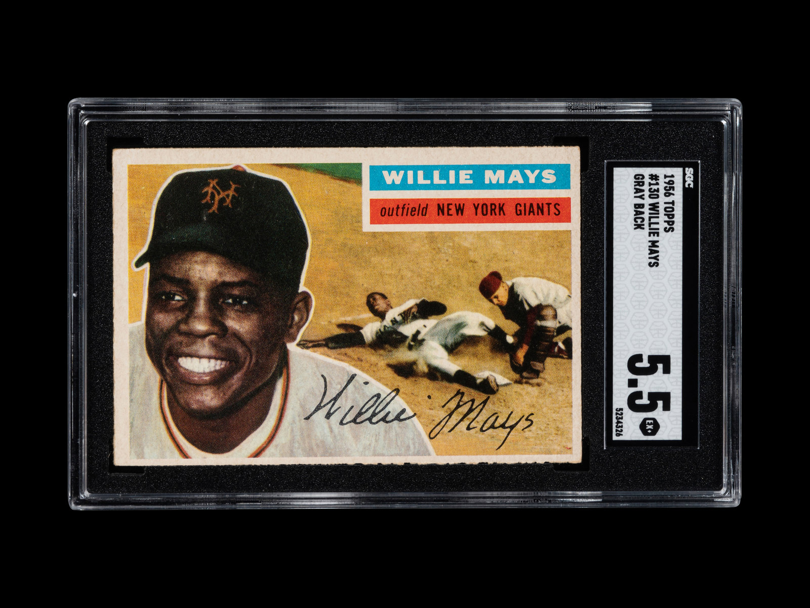 Appraisal: A Topps Willie Mays Baseball Card No Gray Back SGC