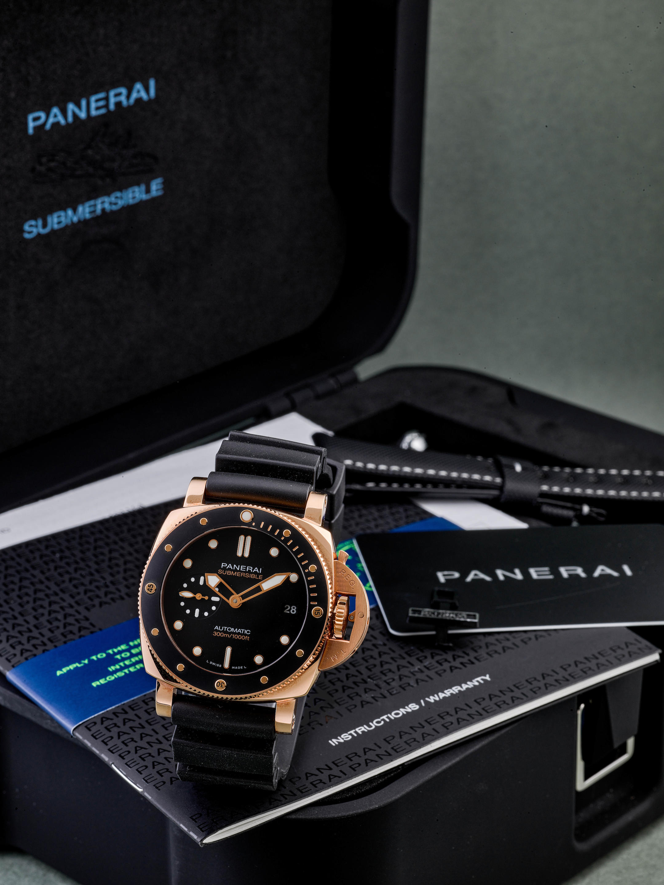 Appraisal: PANERAI SUBMERSIBLE REF PAM A LIMITED EDITION PINK GOLD WRISTWATCH