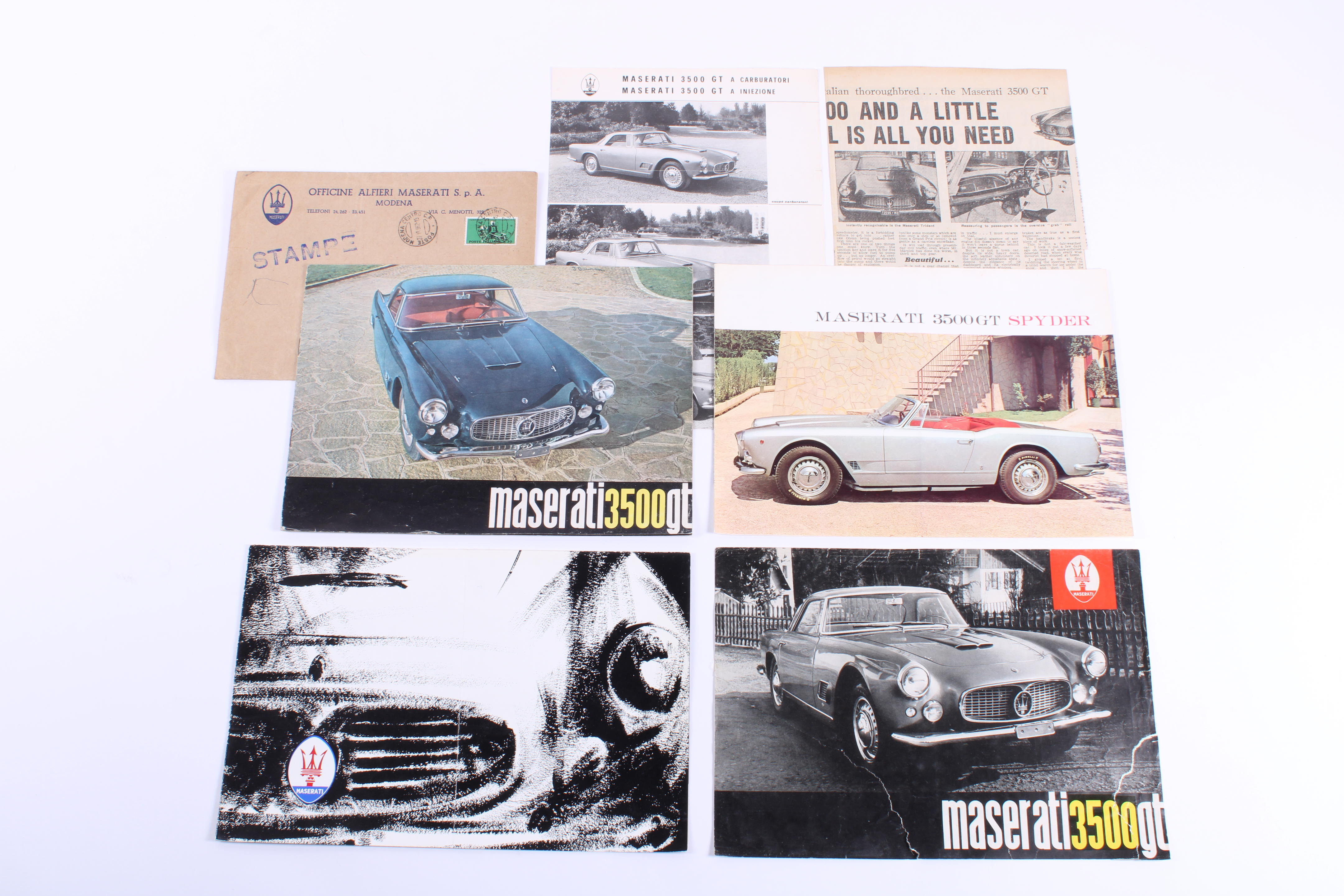 Appraisal: MASERATI - GT SALES PUBLICATIONS EARLY S comprising gt catalogue