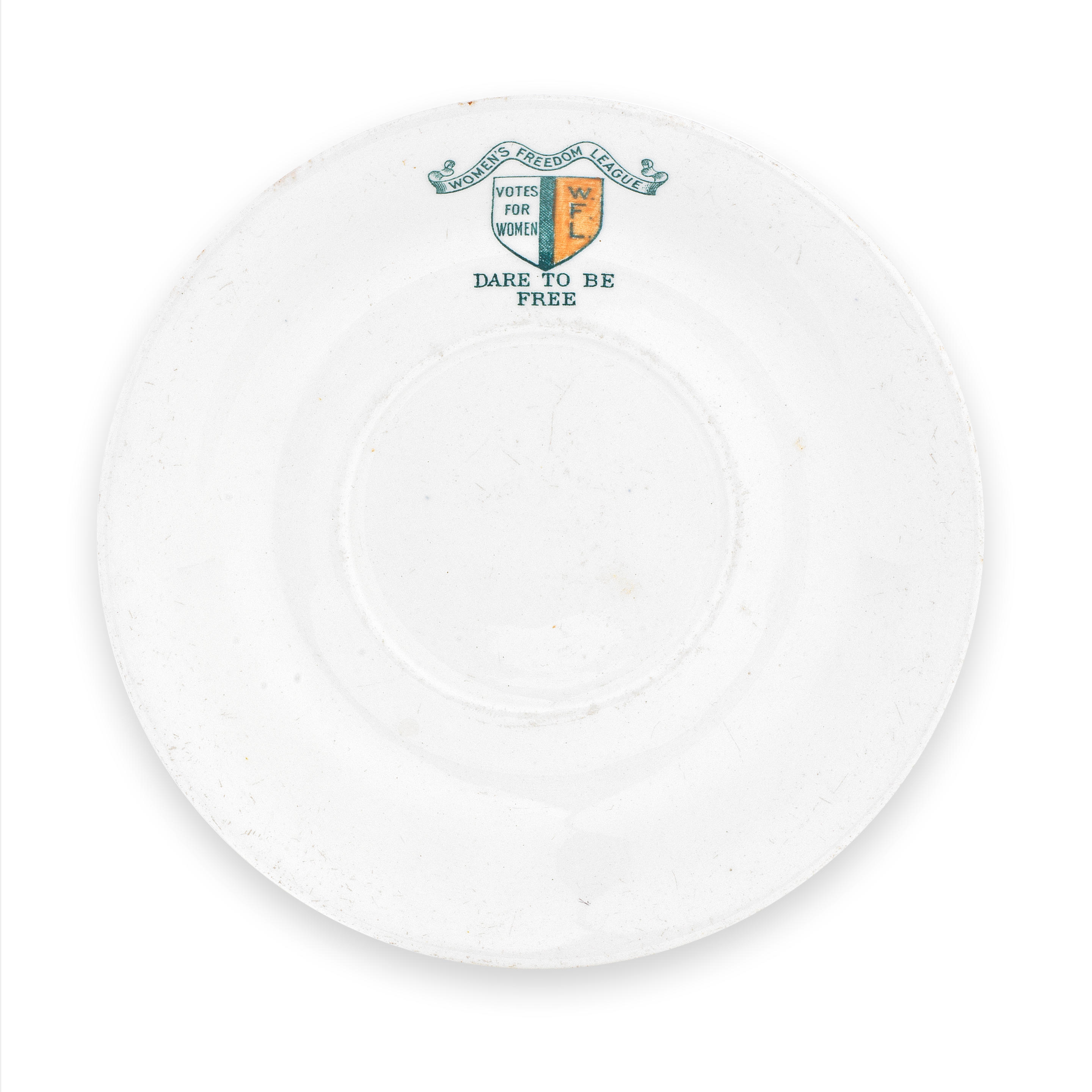 Appraisal: WOMEN'S FREEDOM LEAGUE SAUCER A saucer from a Women's Freedom