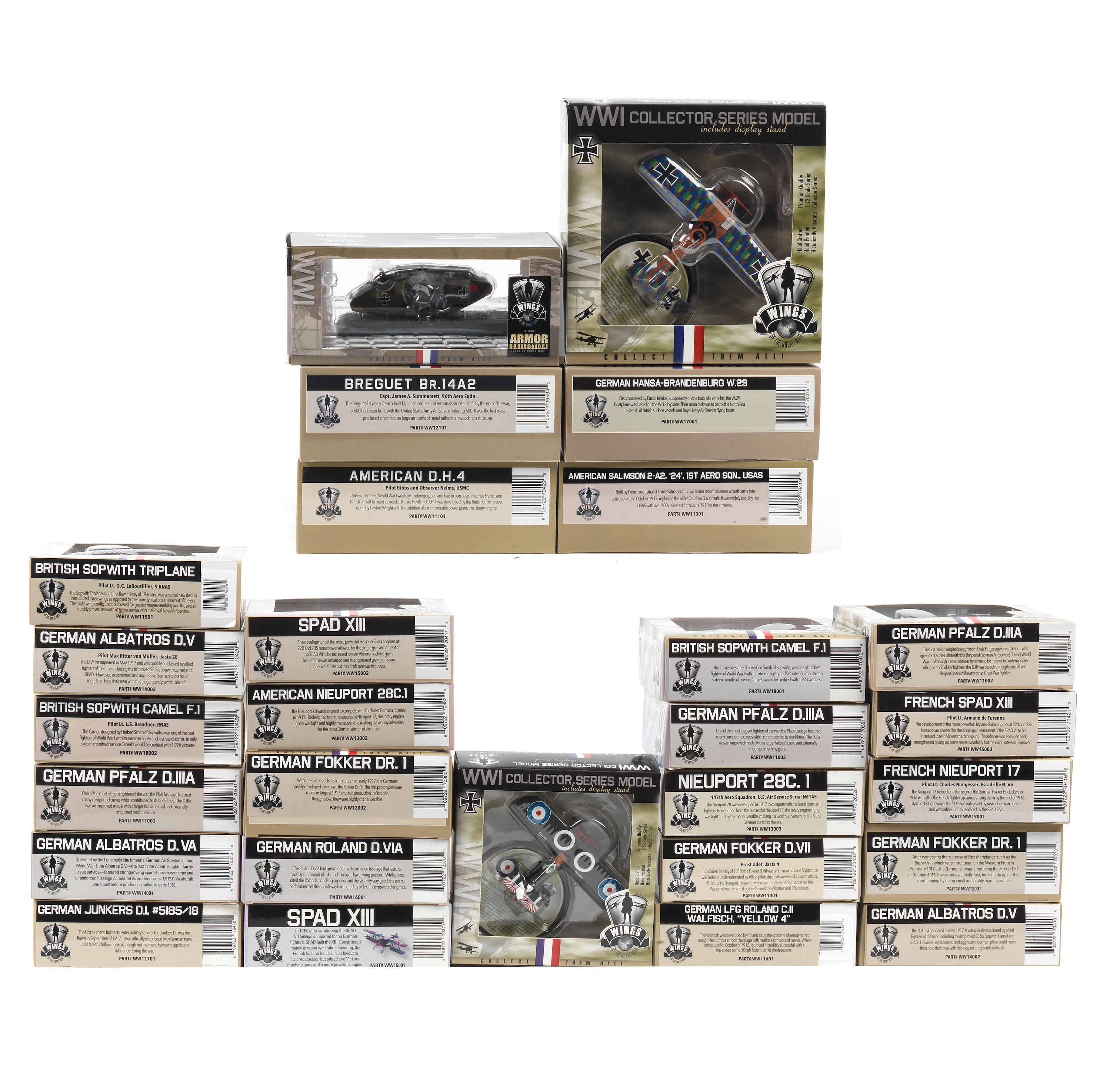 Appraisal: TWENTY-SEVEN ASSORTED BOXED SCALE 'WINGS OF THE GREAT WAR' WW