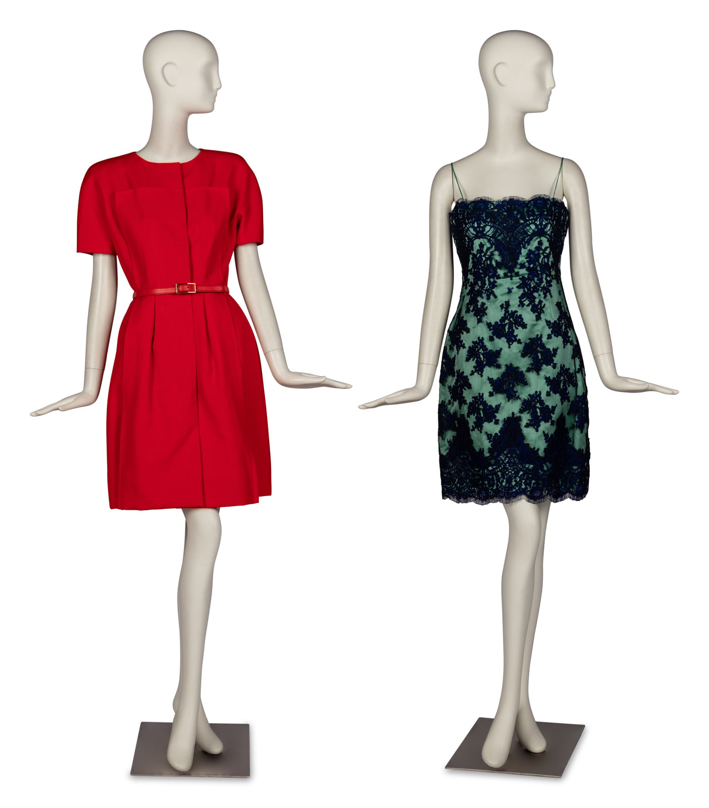 Appraisal: Two Galanos Dresses - s THE FIRST Short sleeve button-front