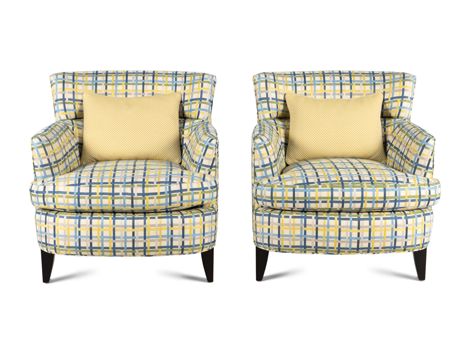 Appraisal: A Pair of Contemporary Upholstered Armchairs Height x width x