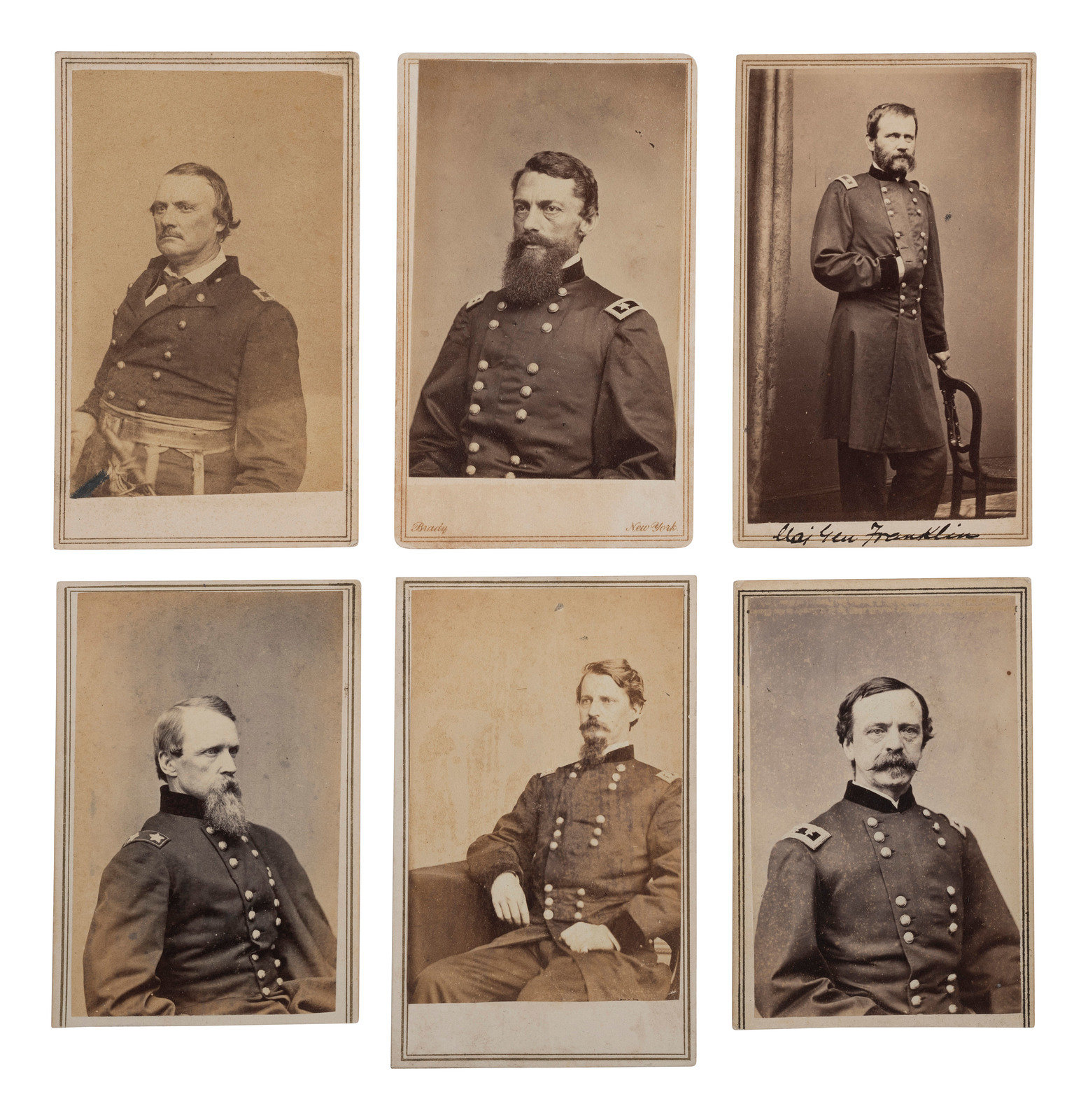 Appraisal: CIVIL WAR A group of CDVs of Union generals many