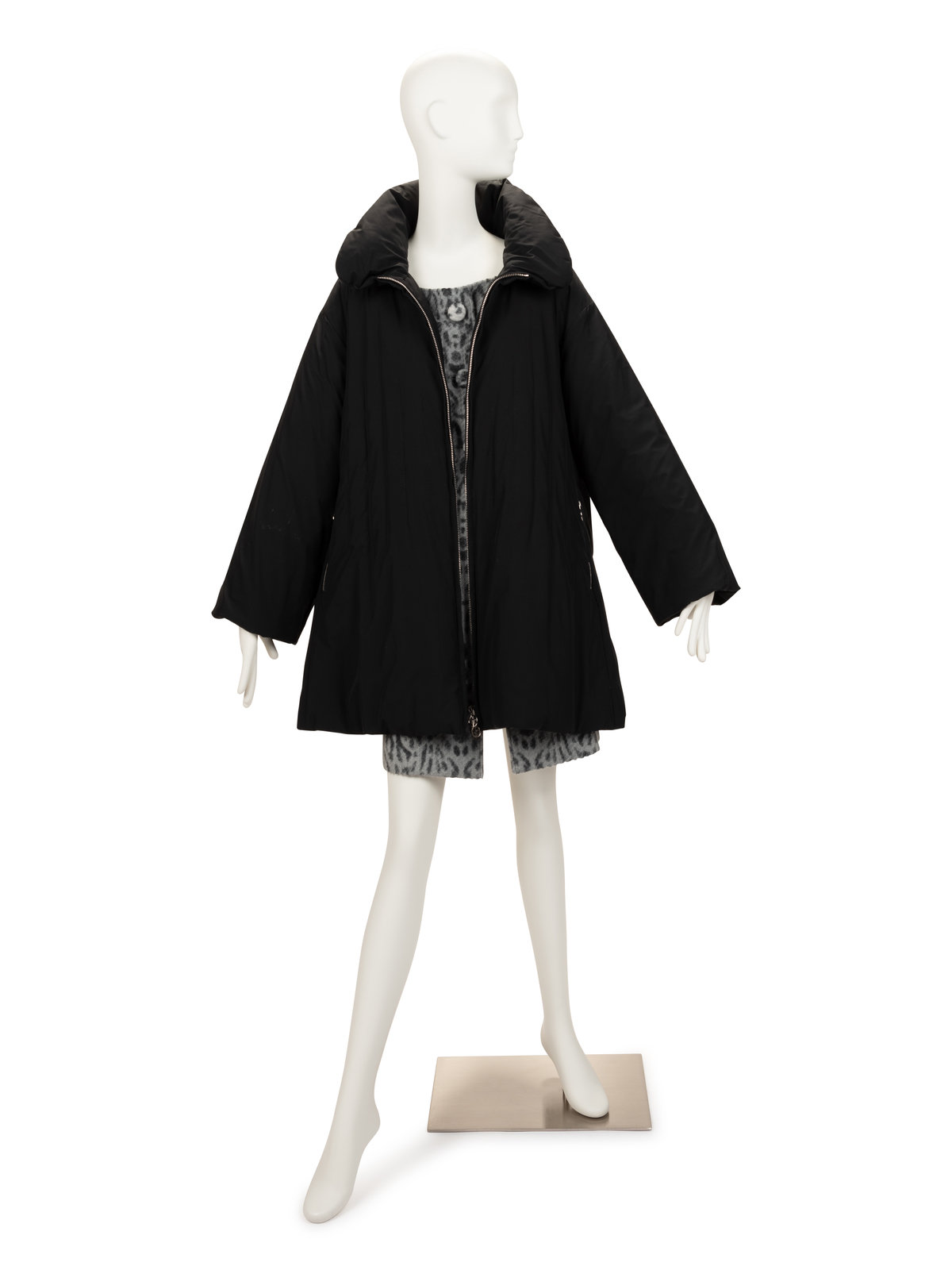 Appraisal: Giorgio Armani Black Nylon Puffer Coat - s Black nylon