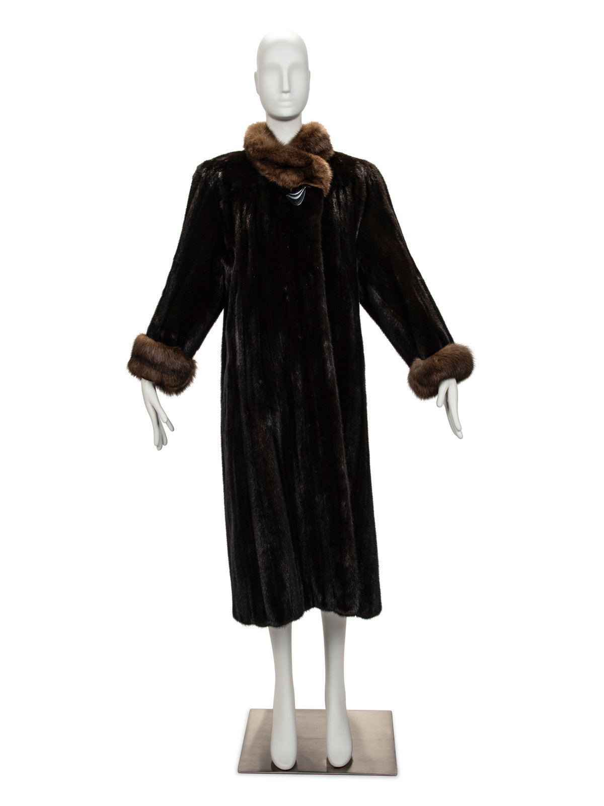 Appraisal: Mouratidis Mink and Sable Coat Dark brown mink coat with