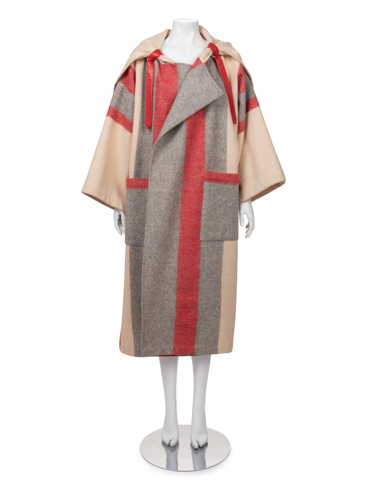 Appraisal: Jean Charles de Castelbajac Wool Coat - s Red gray