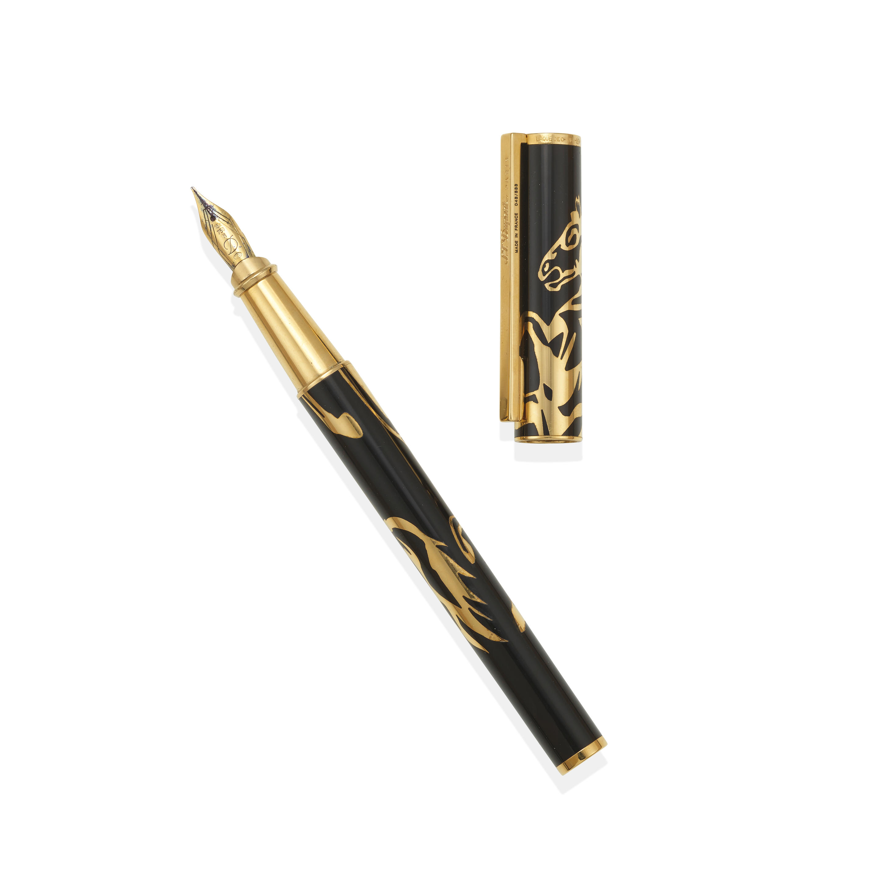 Appraisal: S T DUPONT A LIMITED EDITION GOLD PLATED FOUNTAIN PEN