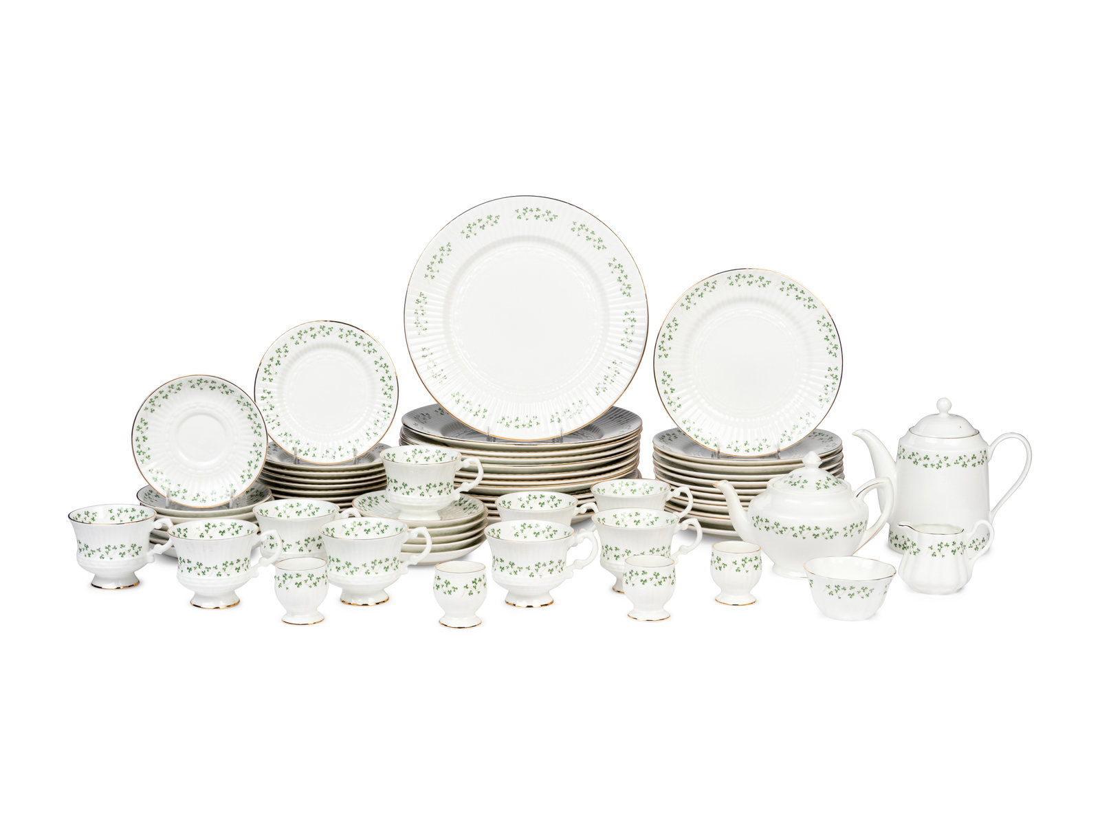 Appraisal: A Royal Tara Trellis Shamrock Porcelain Dinner Service comprising dinner