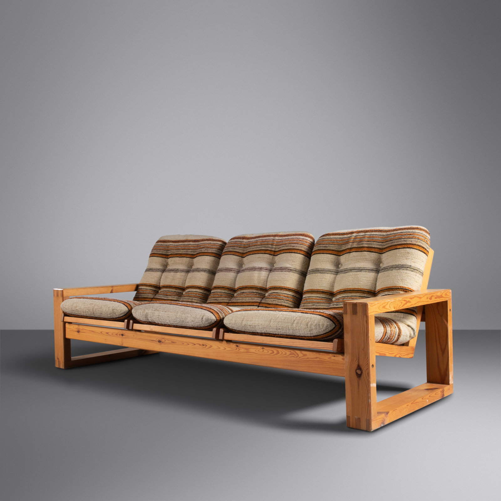 Appraisal: Yngve Ekstr m - Sofa c Sweden pine upholstery H