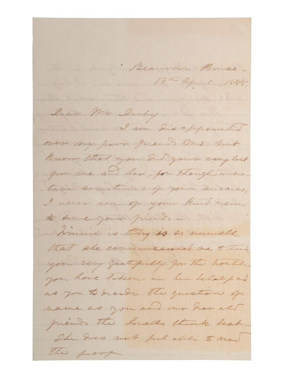 Appraisal: DAVIS Varina Howell - Autograph letter signed Varina Howell Davis