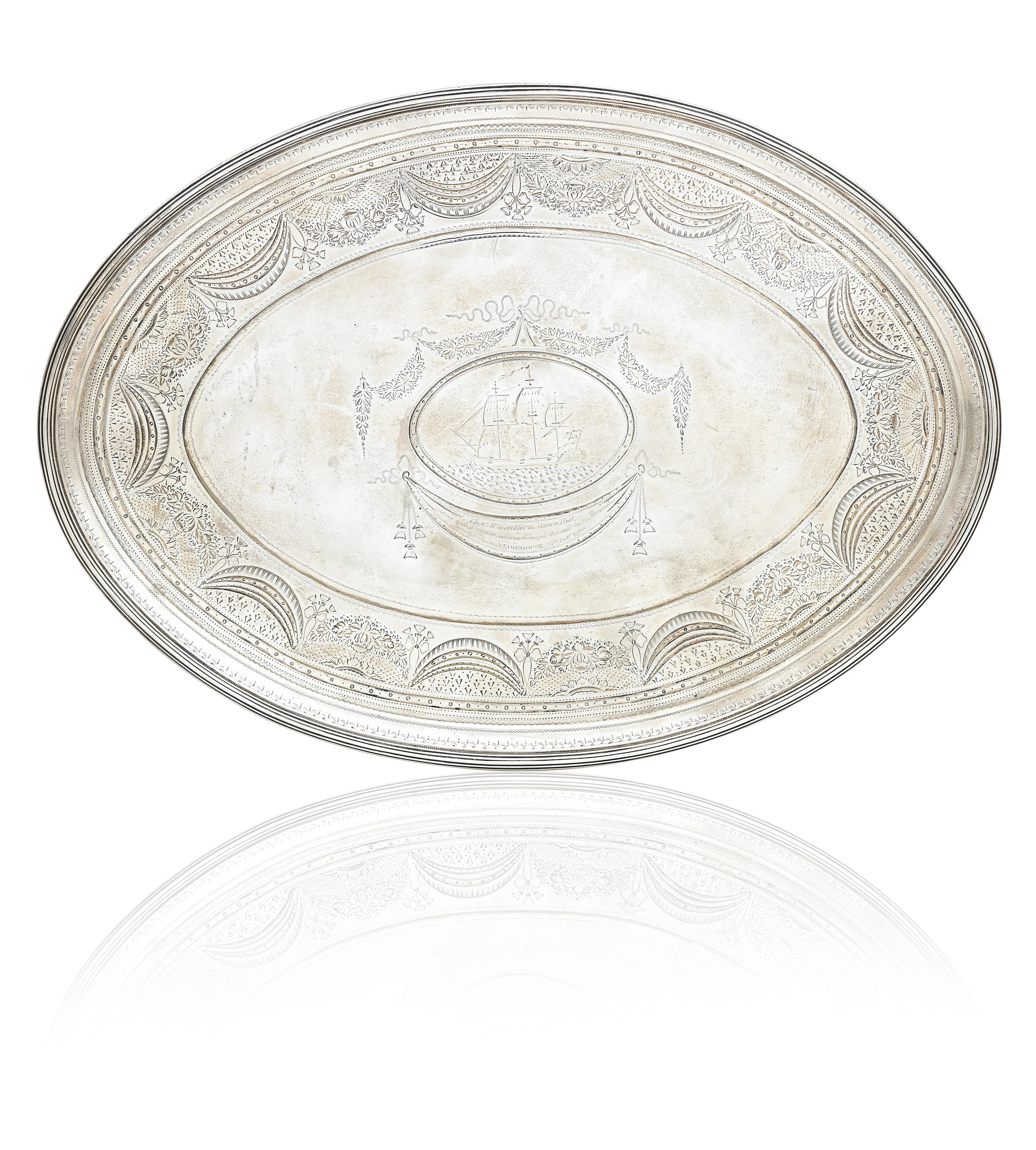 Appraisal: A GEORGE III OVAL SILVER SALVER By John Crouch I