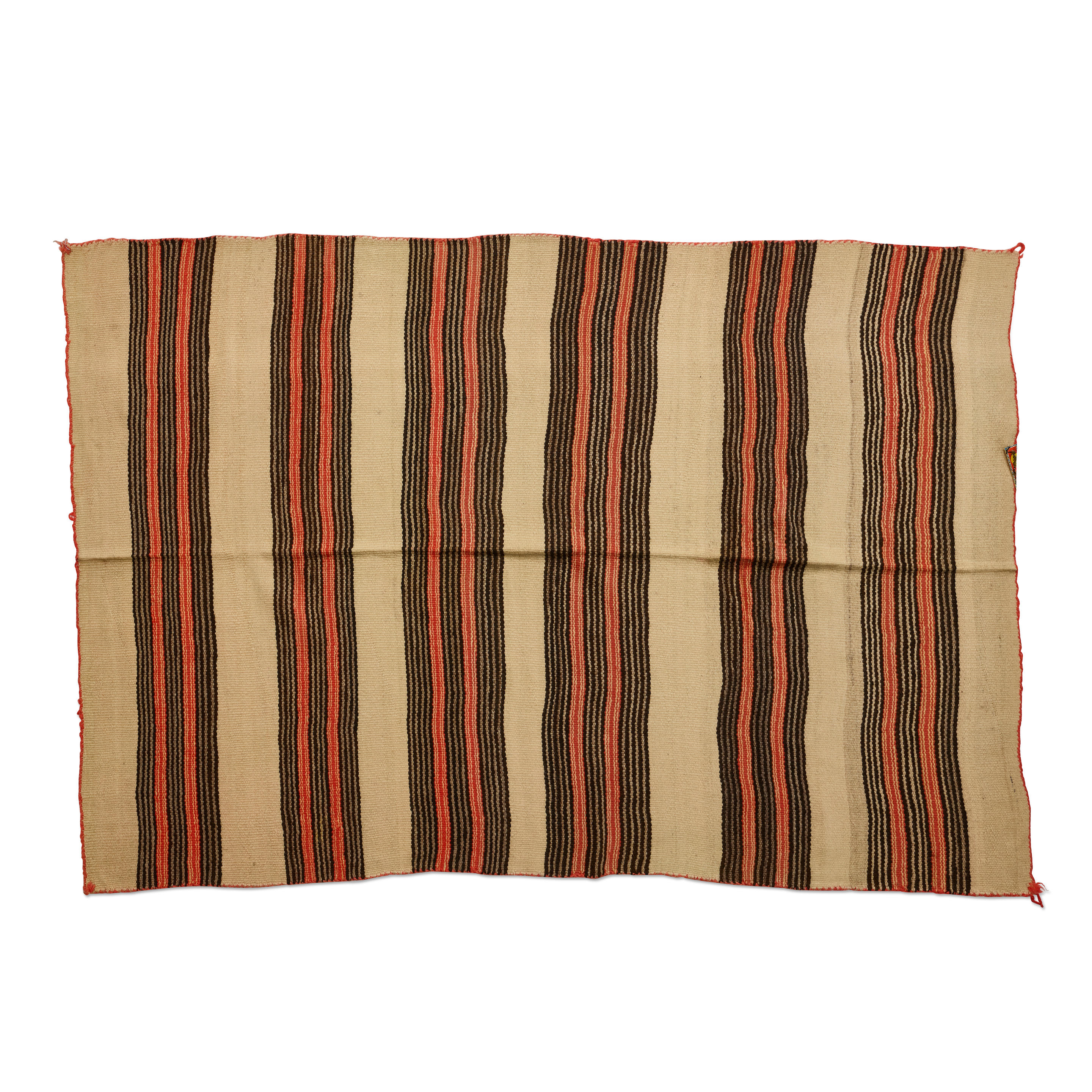 Appraisal: A DIN NAVAJO OR HOPI BLANKET Of banded design in