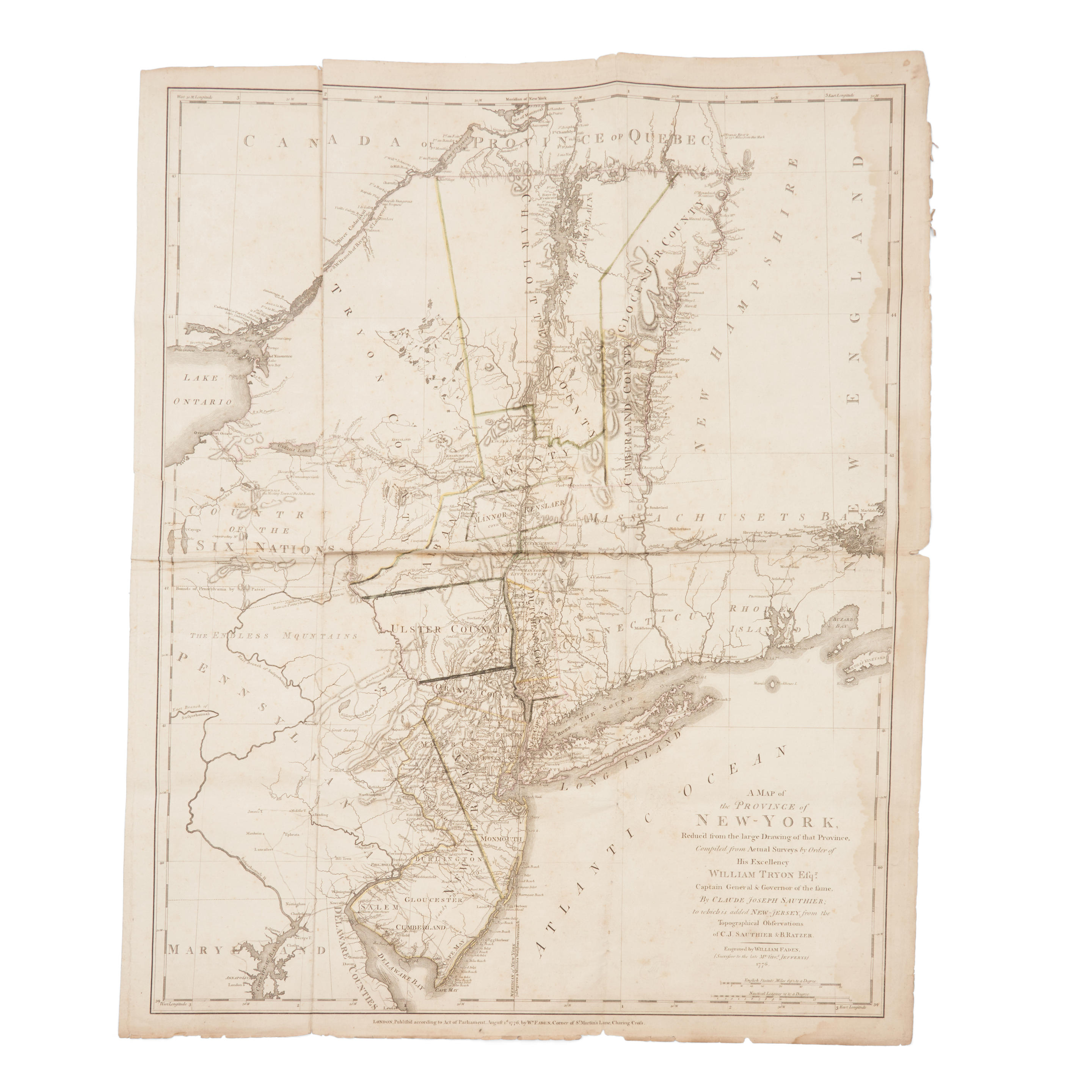 Appraisal: SAUTHIER CLAUDE JOSEPH - A Map of the Province of