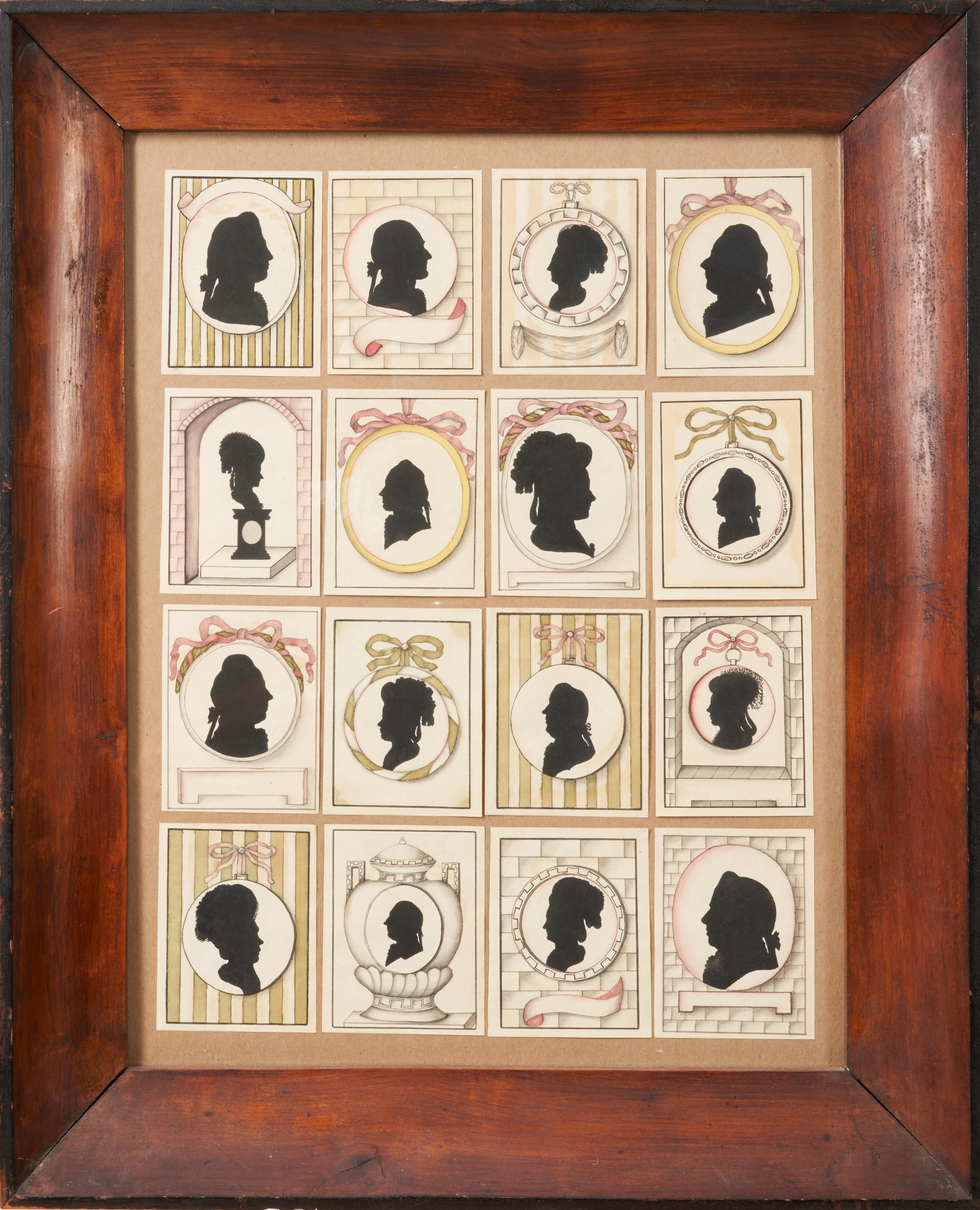 Appraisal: TWO FRAMED COLLECTIONS OF SILHOUETTE PATTERNS probably Europe th century