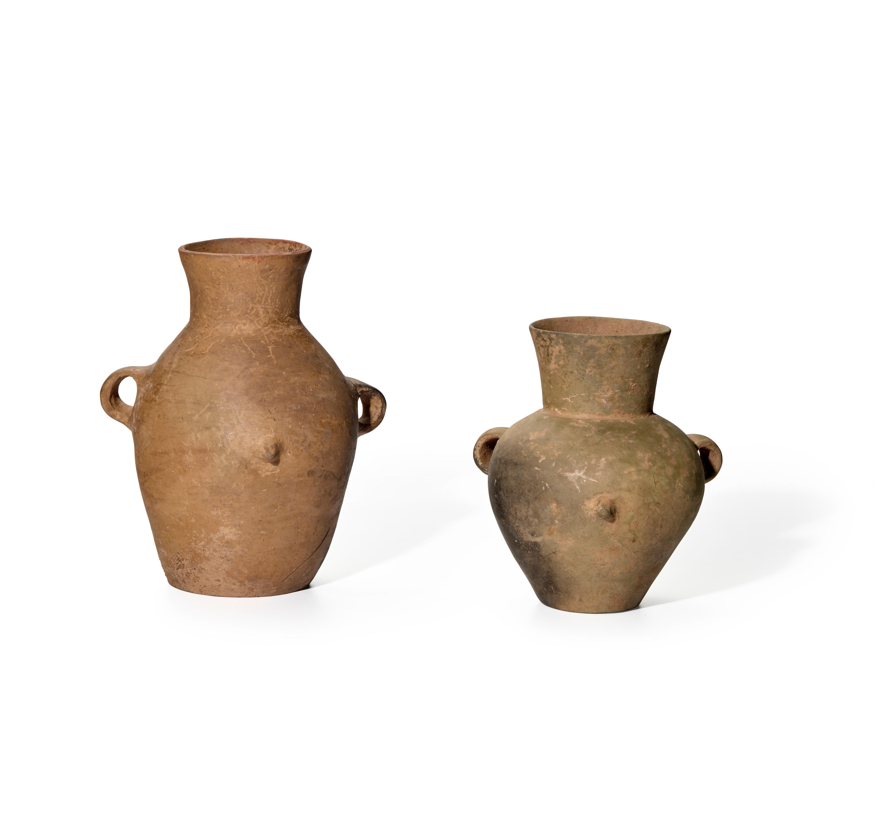 Appraisal: TWO NEOLITHIC RED POTTERY JARS Dawenkou Culture - BCE Both