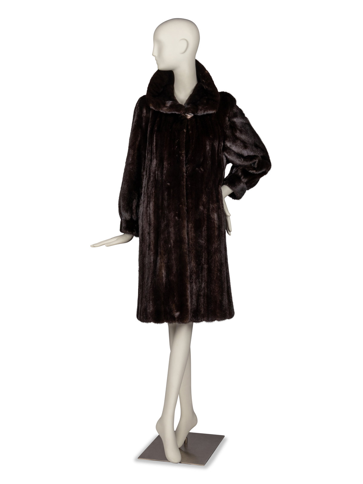 Appraisal: Louis F raud Mahogany Mink Coat for Neiman Marcus Stroller-length