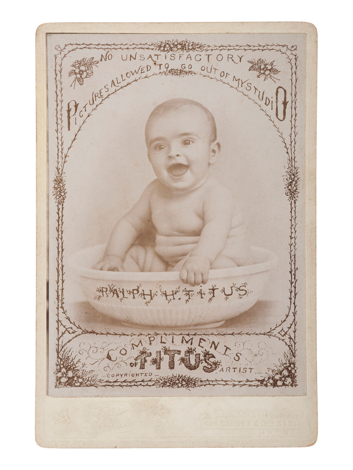 Appraisal: EARLY PHOTOGRAPHY promotional cabinet cards featuring portraits of children Cabinet