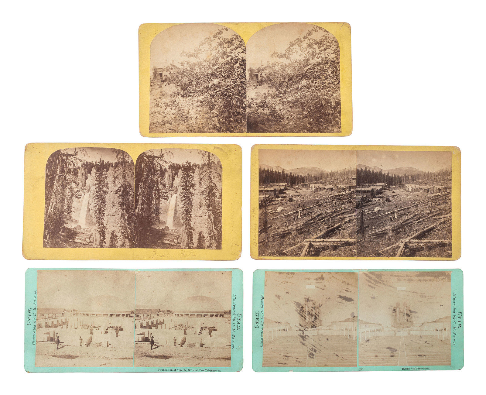 Appraisal: EARLY PHOTOGRAPHY stereoviews featuring scenes from Minnesota Montana New Mexico