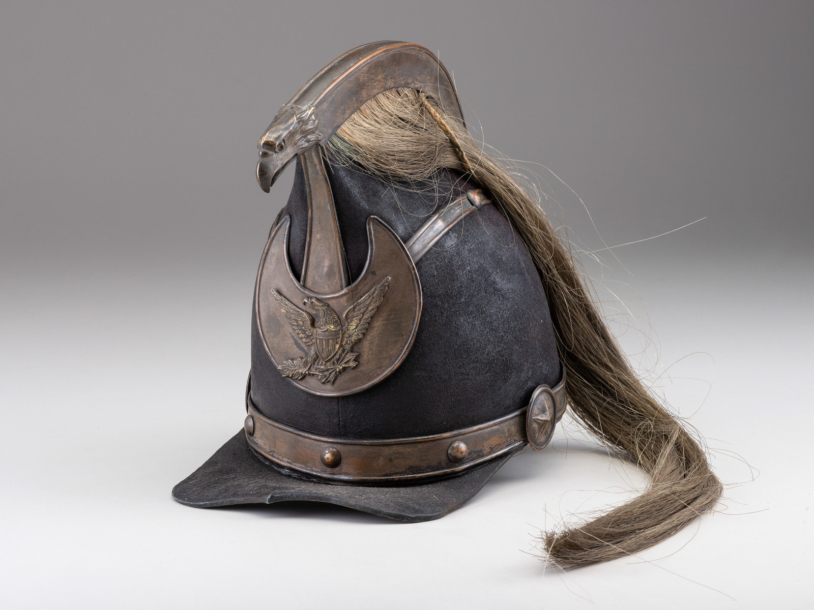 Appraisal: MILITARIA Charleston Light dragoon jockey helmet Ca - Visor to