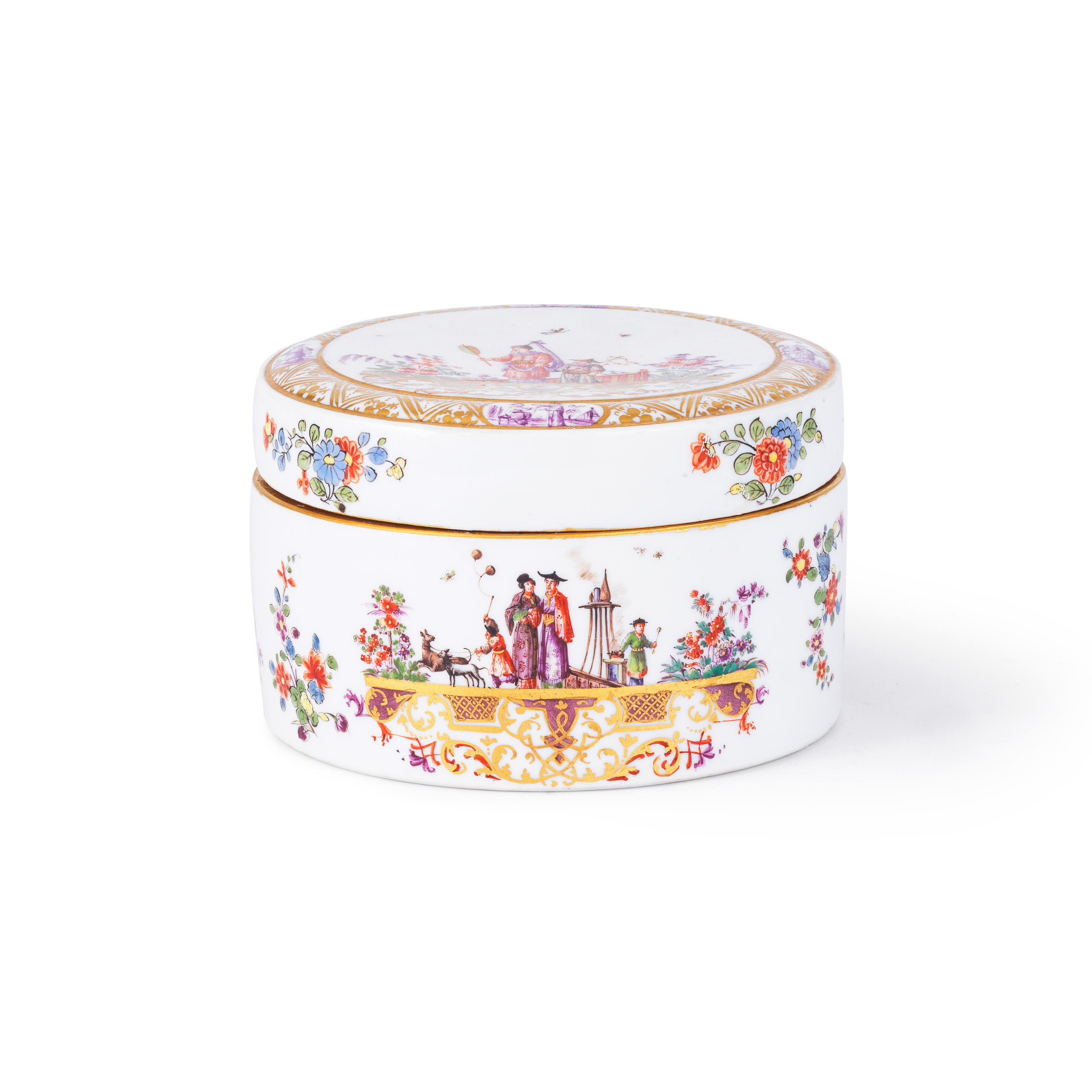 Appraisal: RARE BO TE CIRCULAIRE EN PORCELAINE DE MEISSEN CIRCA ET