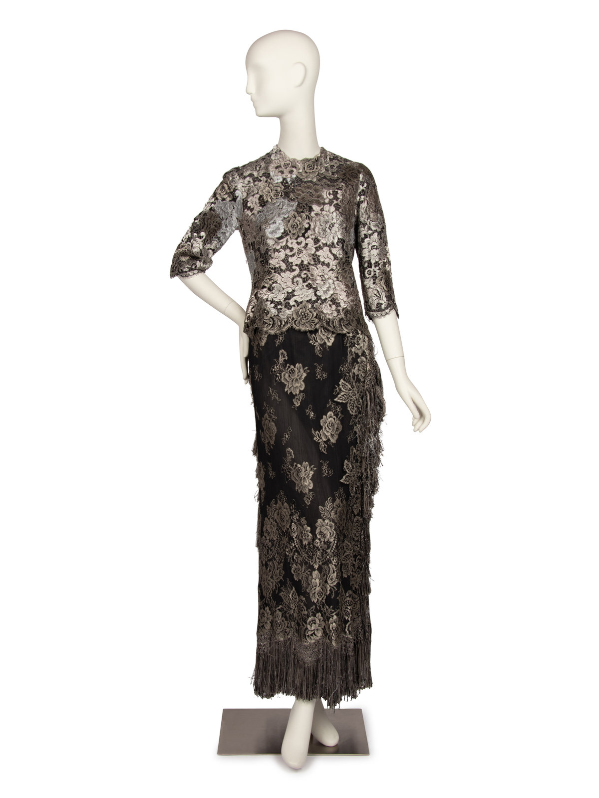 Appraisal: Christian Dior Haute Couture Lace Top and Skirt Autumn Winter