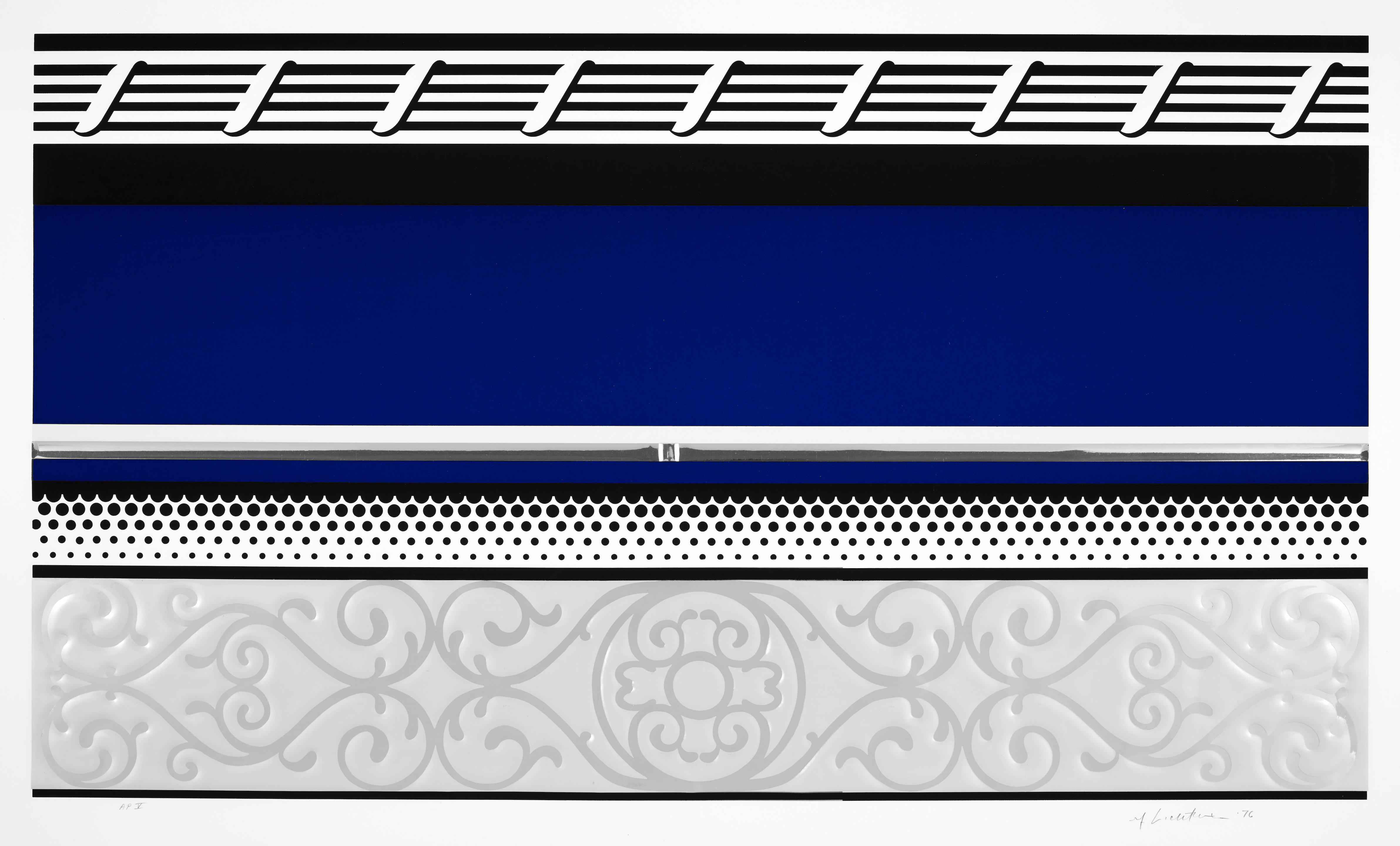 Appraisal: ROY LICHTENSTEIN - Entablature V from Entablature Series Corlett Screenprint