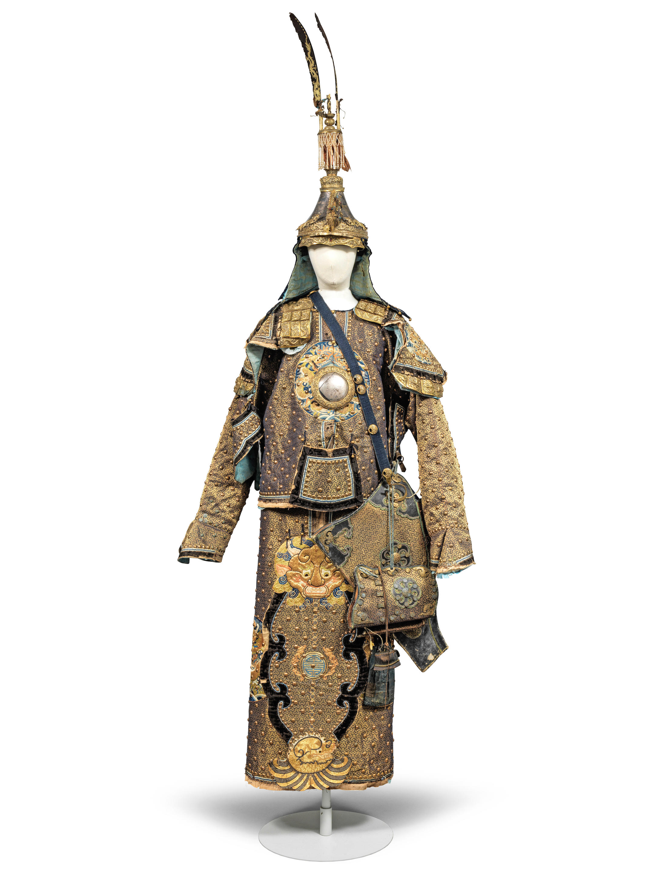 Appraisal: A RARE SUIT OF CEREMONIAL ARMOUR WITH HELMET AND QUIVER