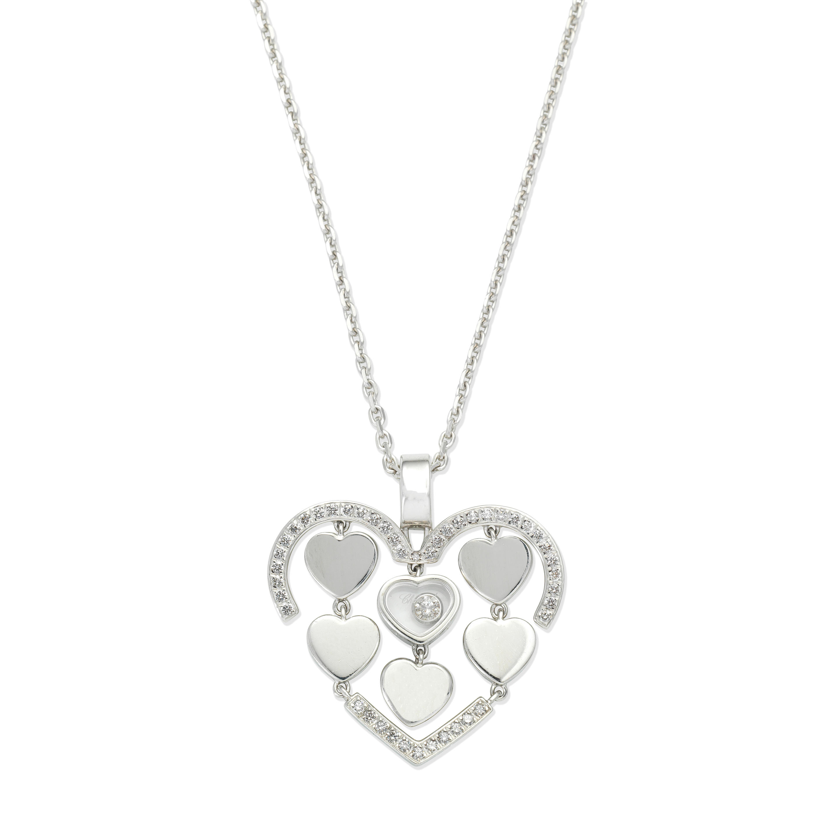 Appraisal: CHOPARD DIAMOND 'HAPPY AMORE' PENDANT NECKLACE Brilliant-cut diamonds carat white