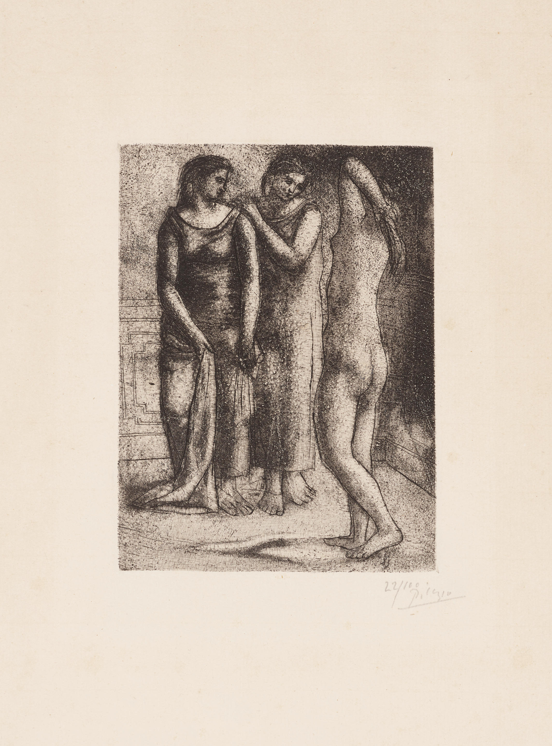 Appraisal: PABLO PICASSO - Deux Femmes R gardant un Mod le