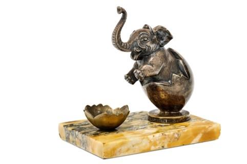 Appraisal: THE ELEPHANT'S EGG L' uf d'Elephant Desk set titled on