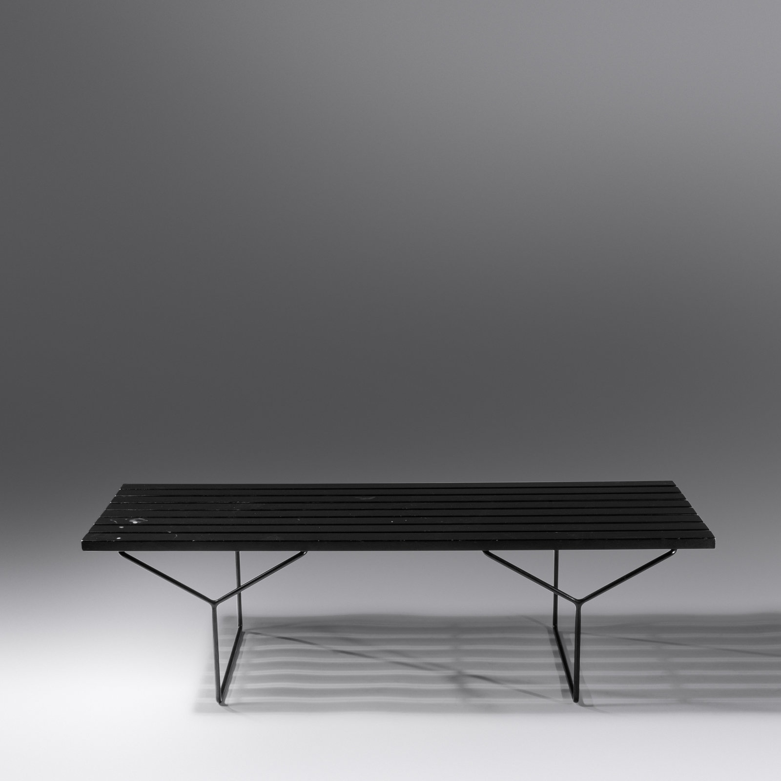 Appraisal: Harry Bertoia - Slat BenchKnoll International USA lacquered ash enameled