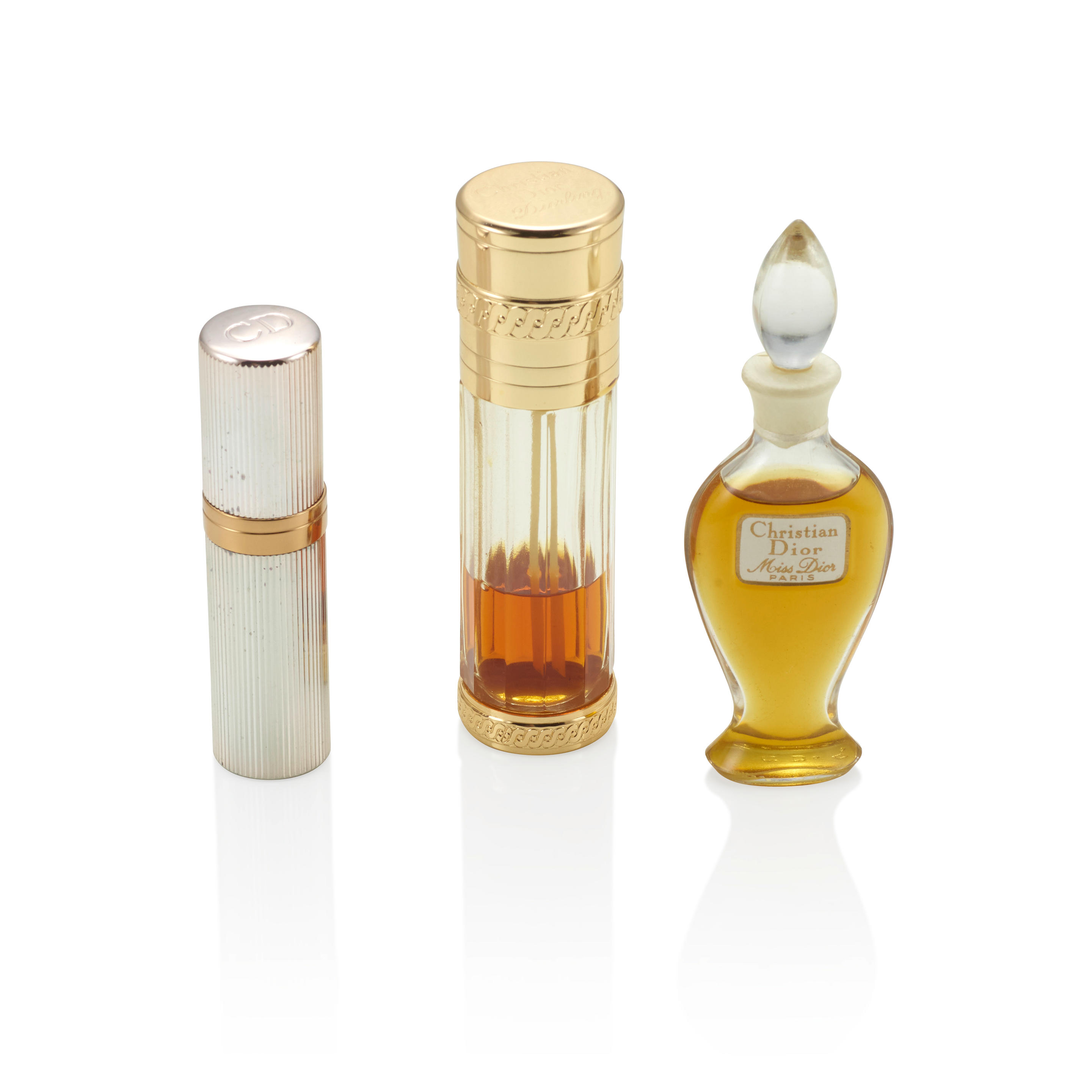 Appraisal: THREE OLIVIA DE HAVILLAND PERSONALIZED PRESENTATION CHRISTIAN DIOR ATOMISER PARFUMS