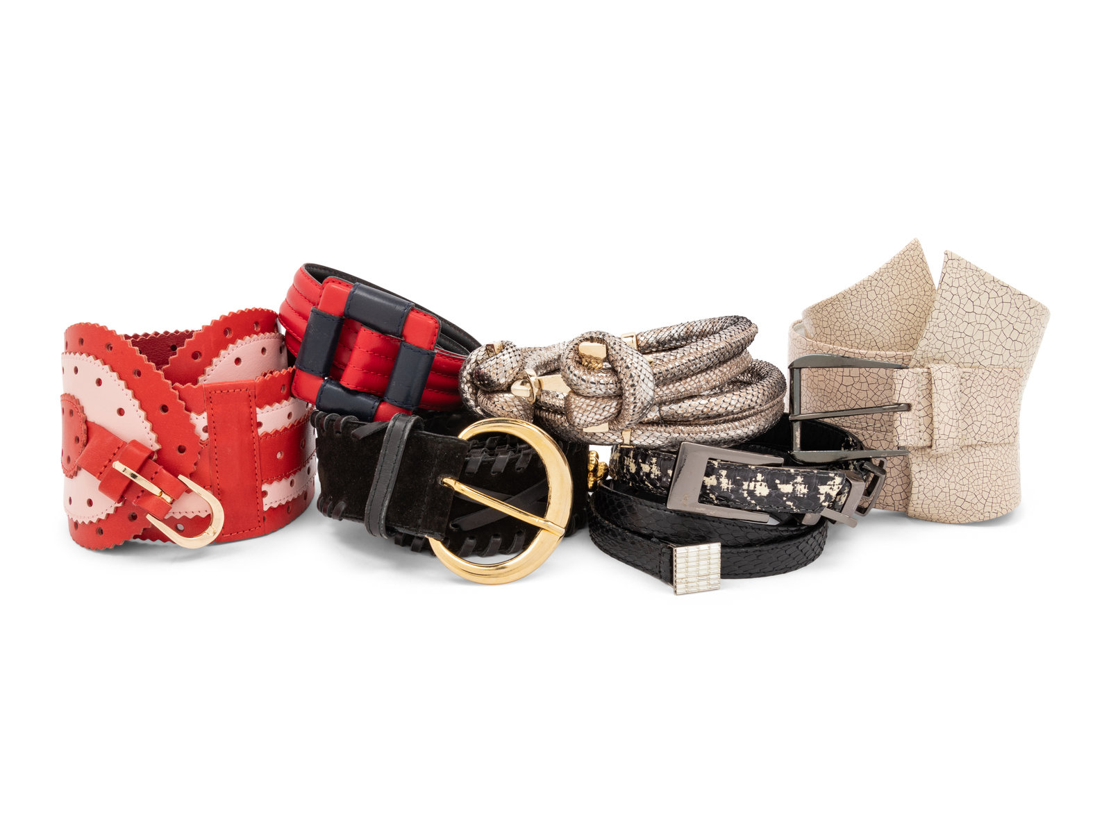 Appraisal: Seven Designer Belts Four Oscar de la Renta amp Three