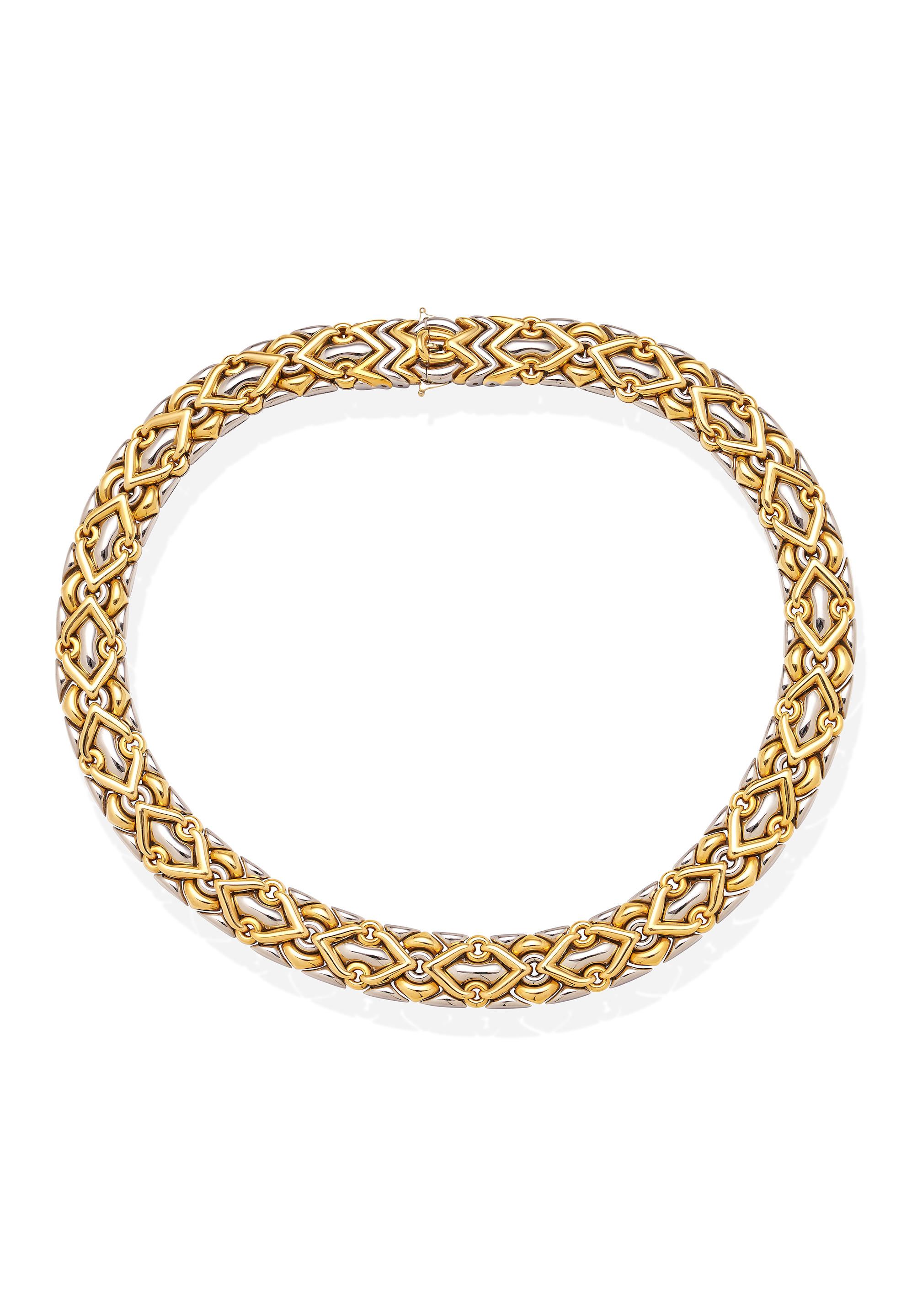 Appraisal: BULGARI CT GOLD 'TRIKA' COLLIER Woven in white and yellow