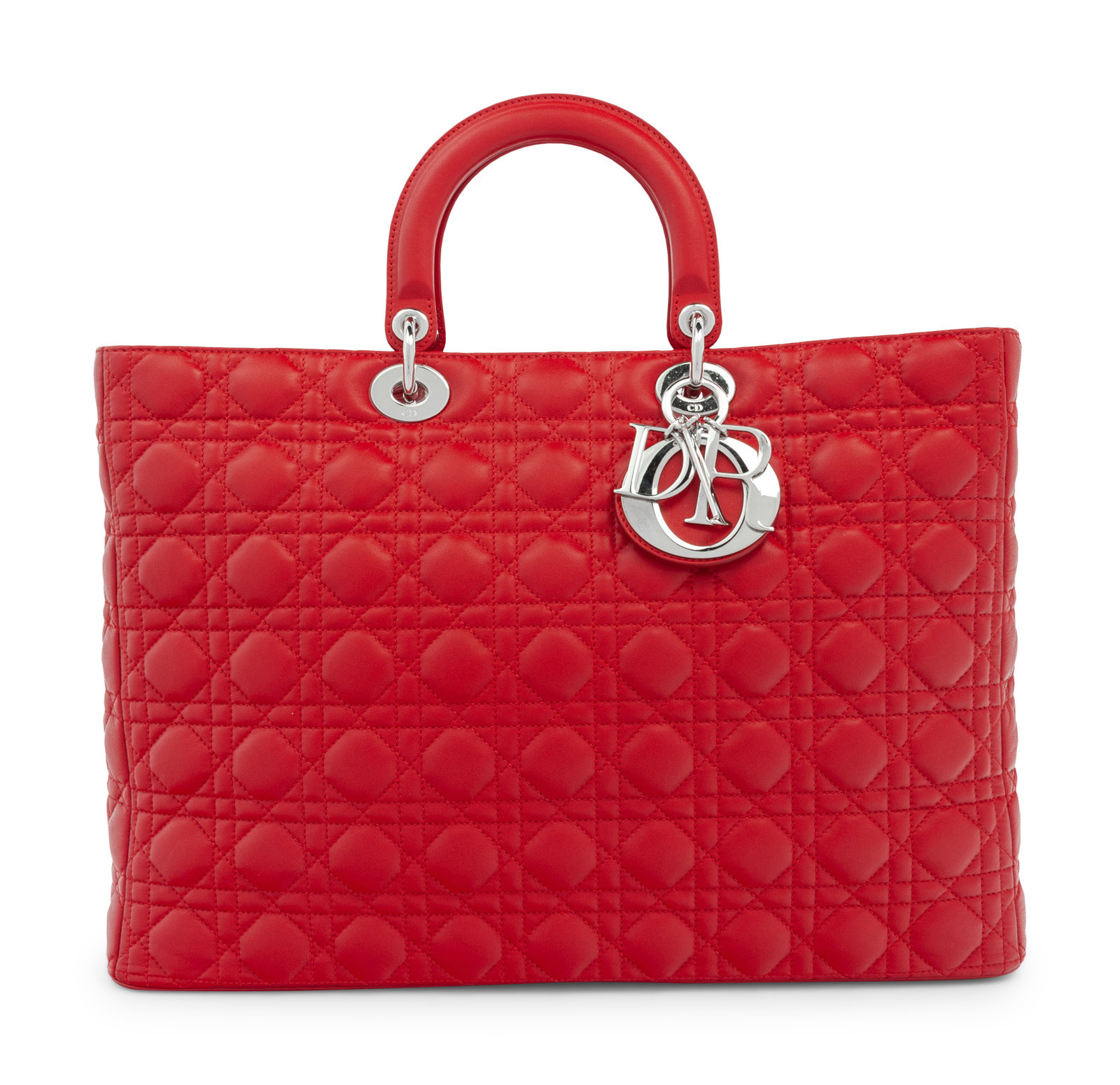 Appraisal: Christian Dior Red Large Lady Dior Bag The Dior Lady