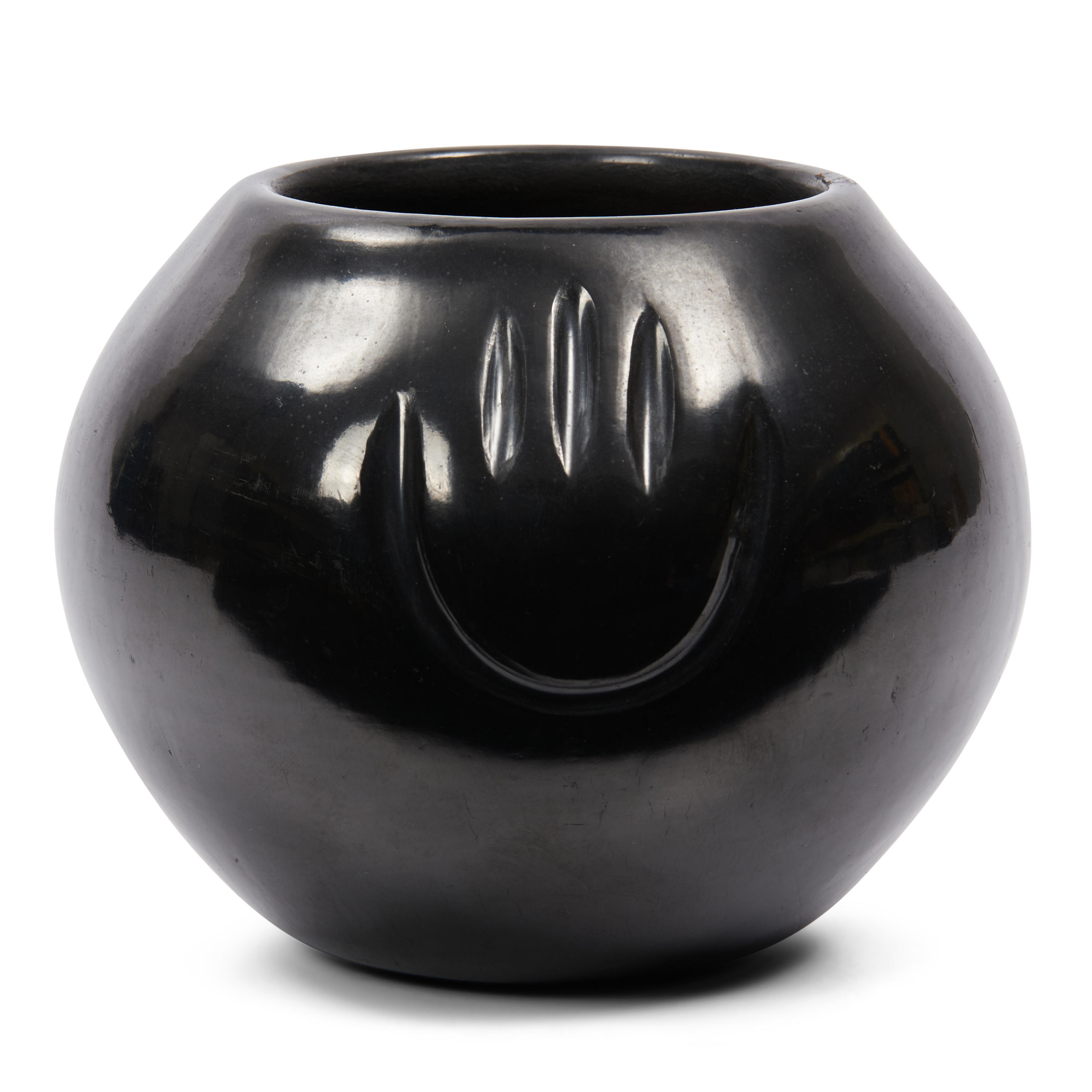 Appraisal: A CONTEMPORARY SANTA CLARA POTTERY SEED JAR Angela Baca -