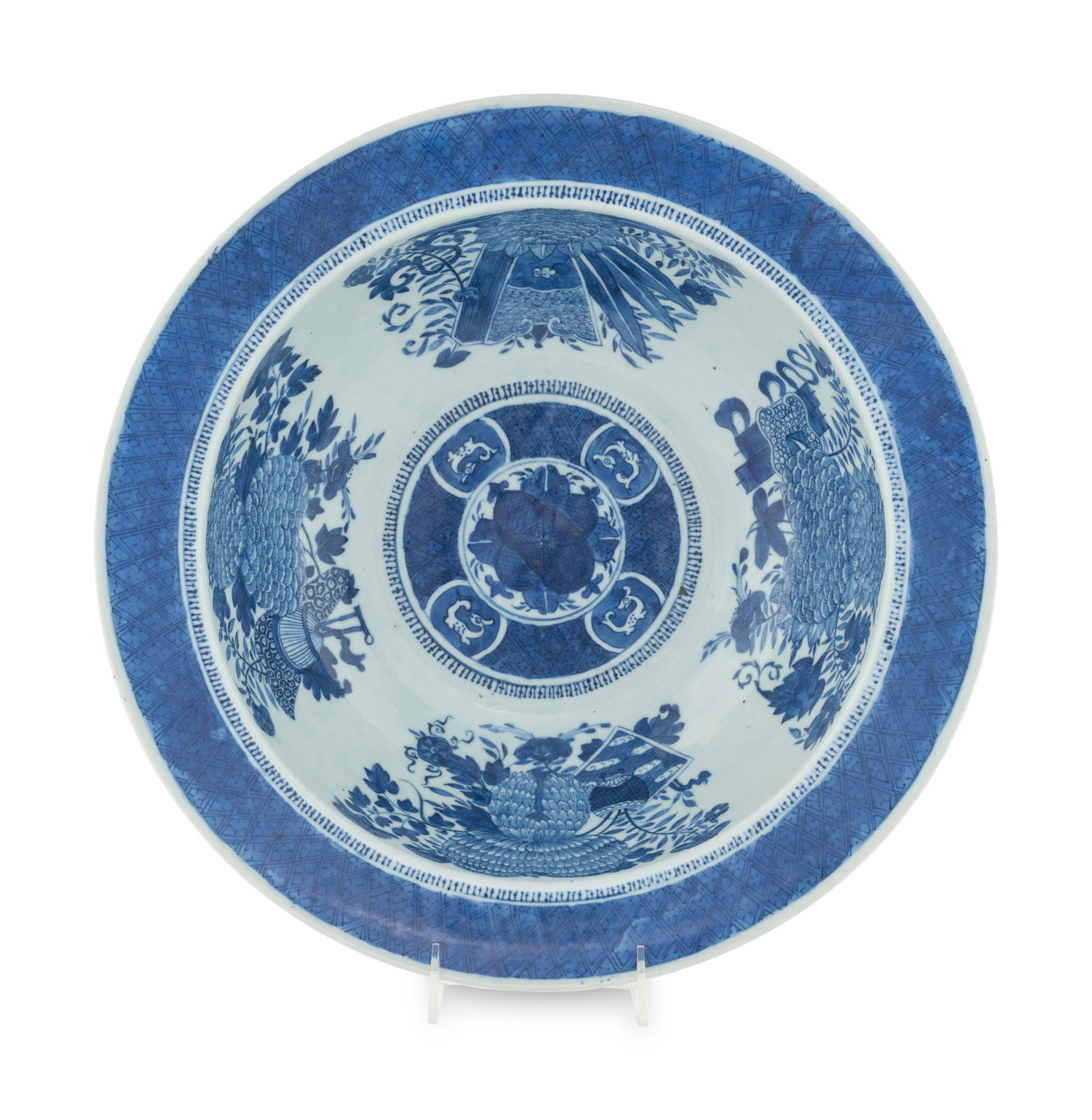 Appraisal: A Chinese Export Blue 'Fitzhugh' Porcelain Basin Late th Early