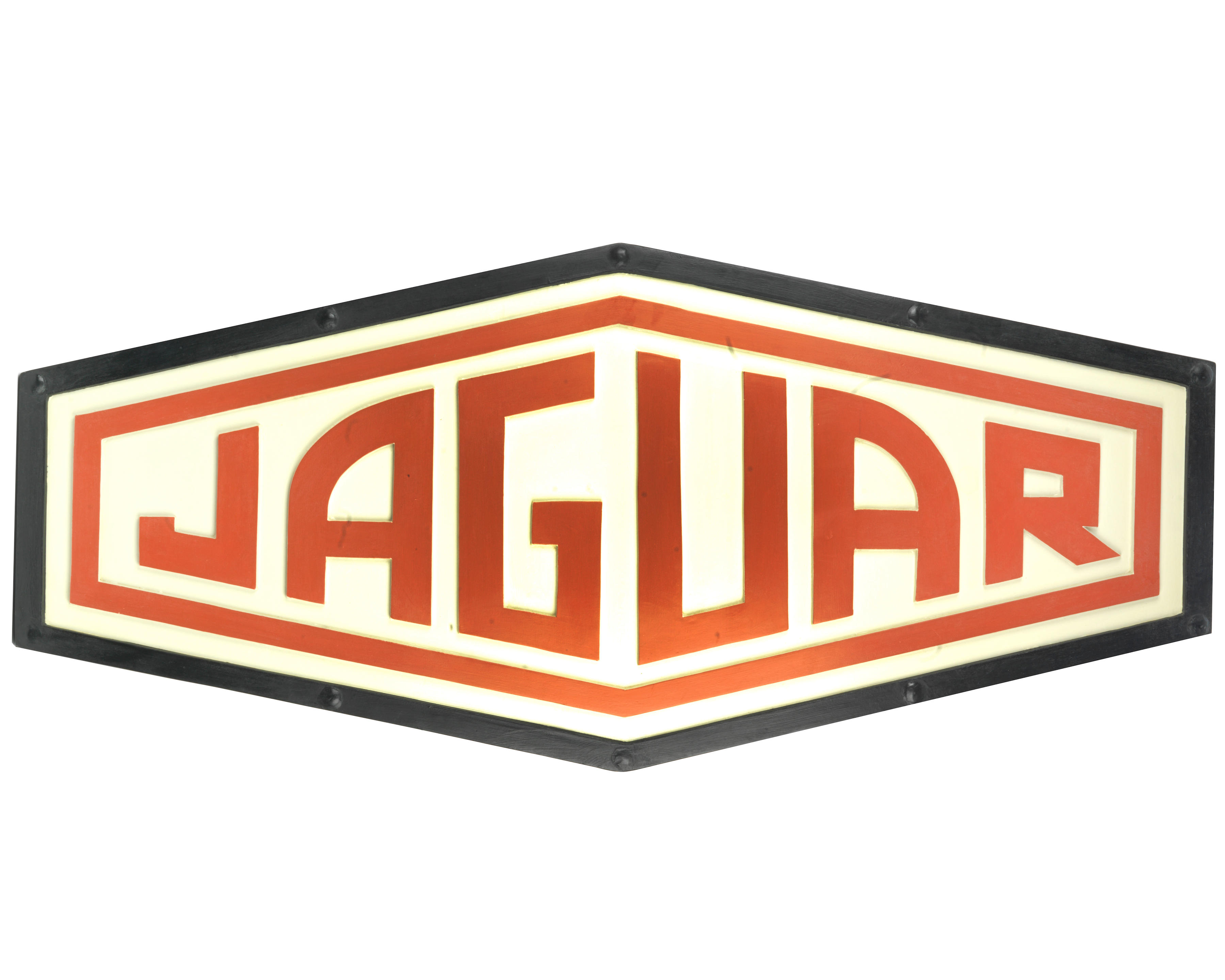 Appraisal: A HAND-PAINTED 'JAGUAR D-TYPE' GARAGE DISPLAY EMBLEM modern fibre-glass construction