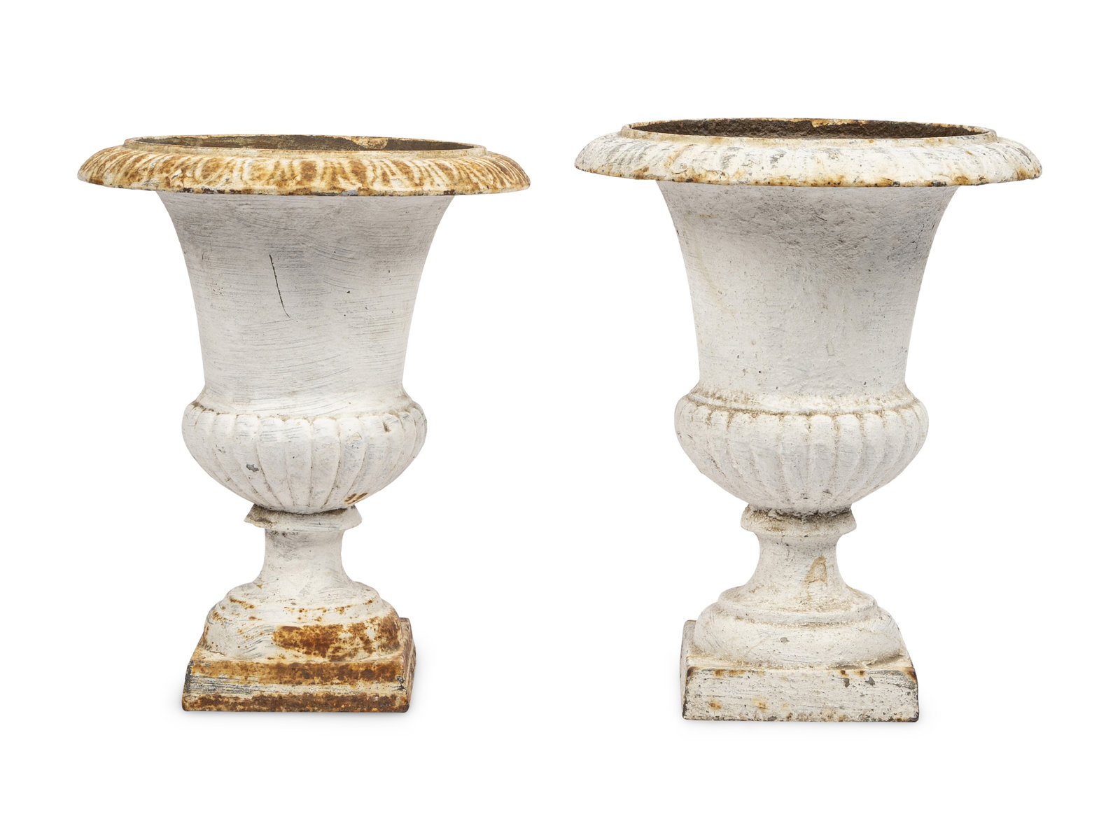 Appraisal: A Near Pair of White-Painted Iron Jardini res th th