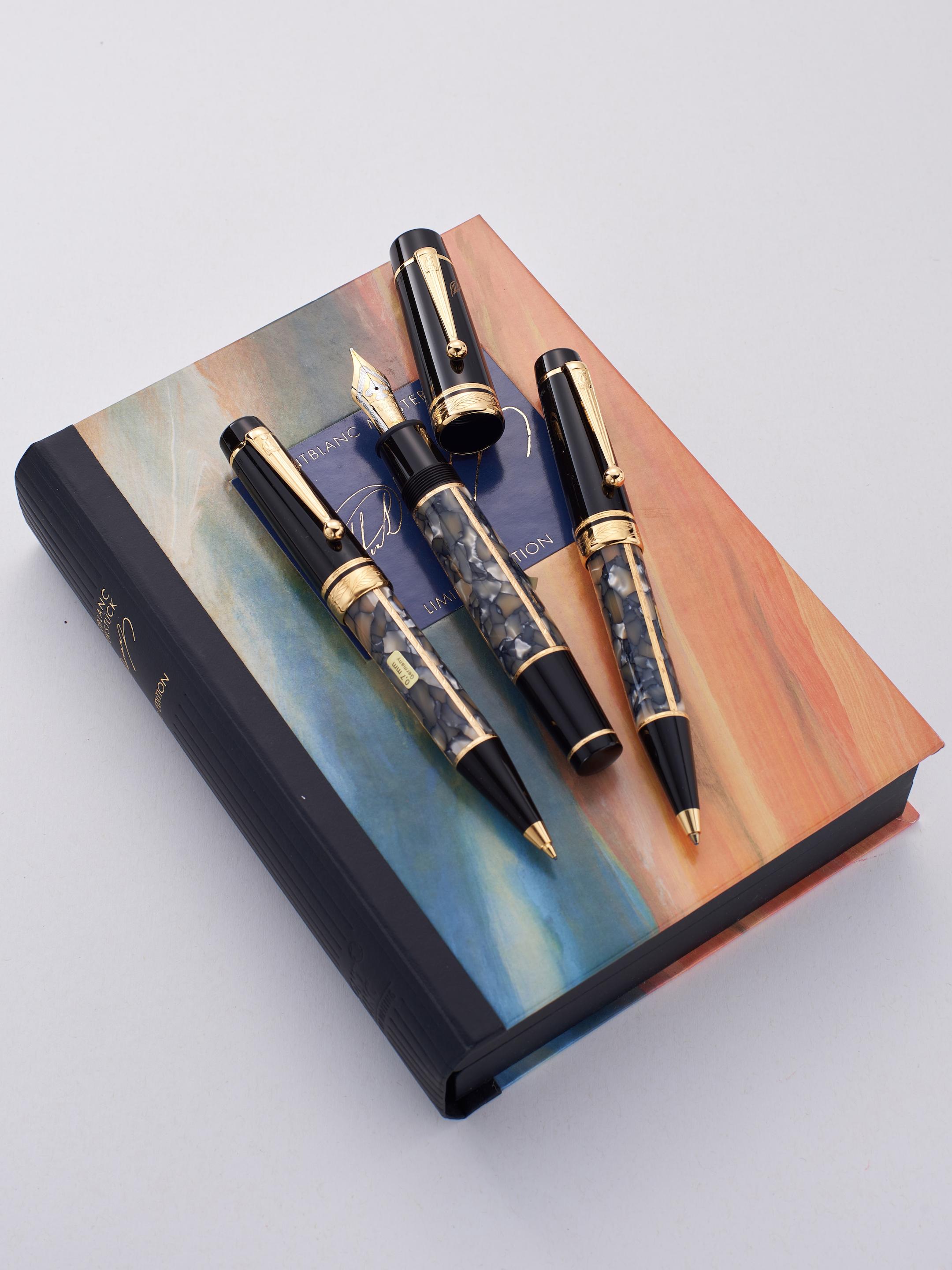 Appraisal: MONTBLANC ALEXANDRE DUMAS REF WRITIERS SERIES A SET OF THREE