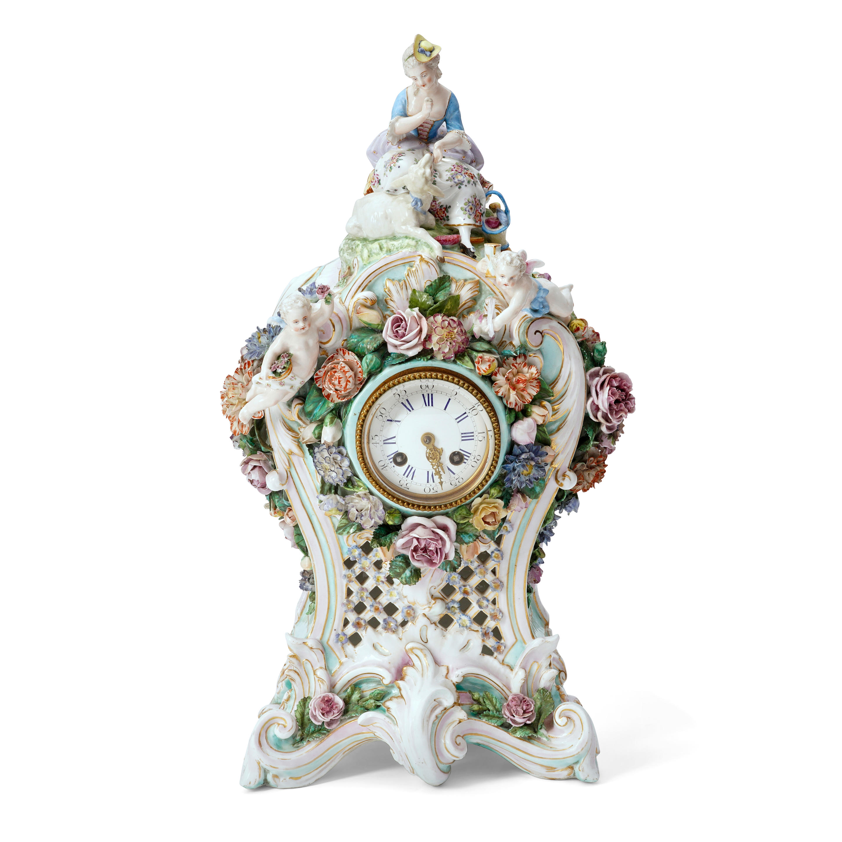 Appraisal: MEISSEN PORCELAIN MANTEL CLOCK Germany late th early th century